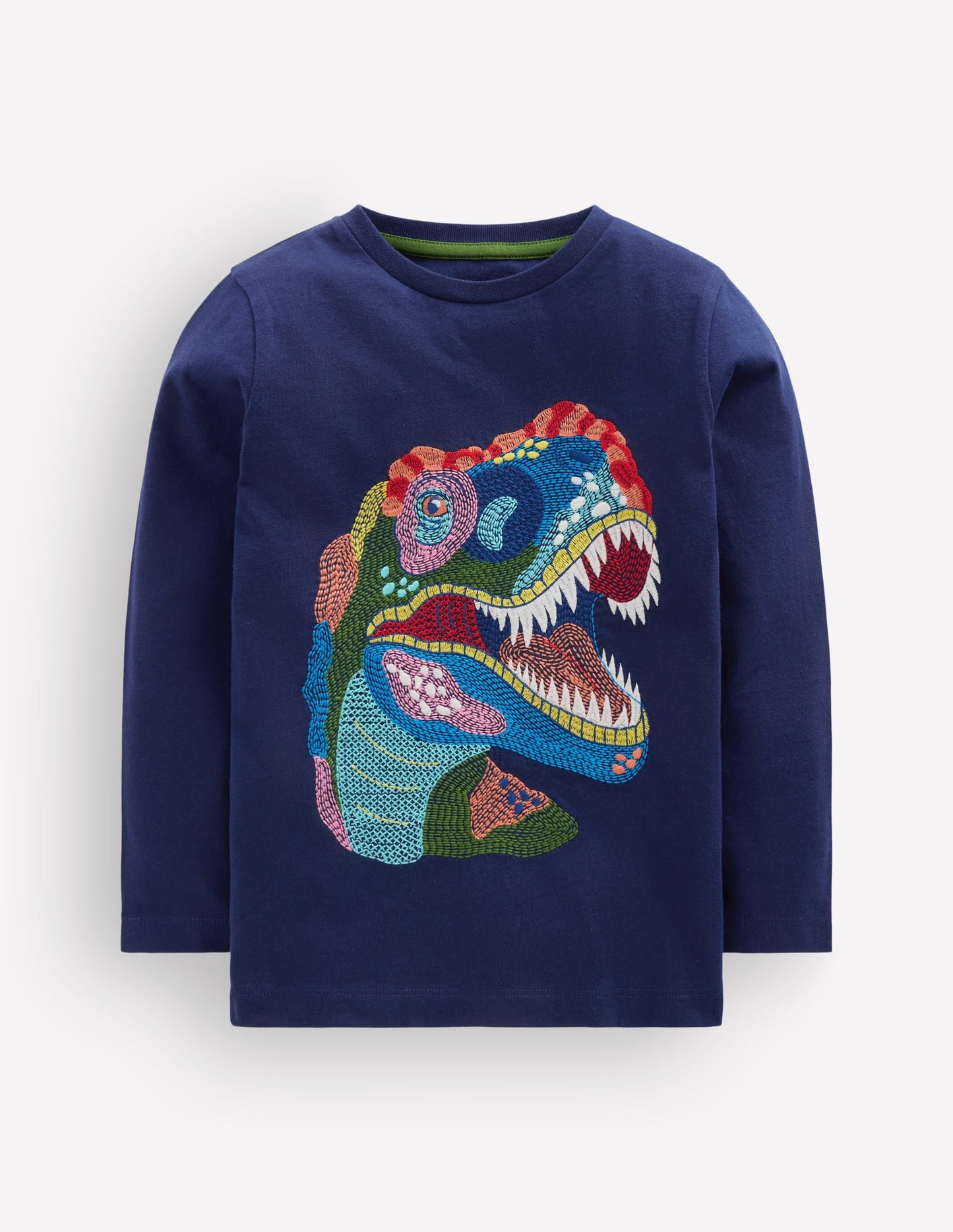 Superstitch Long Sleeve Top-College Navy Dinosaur