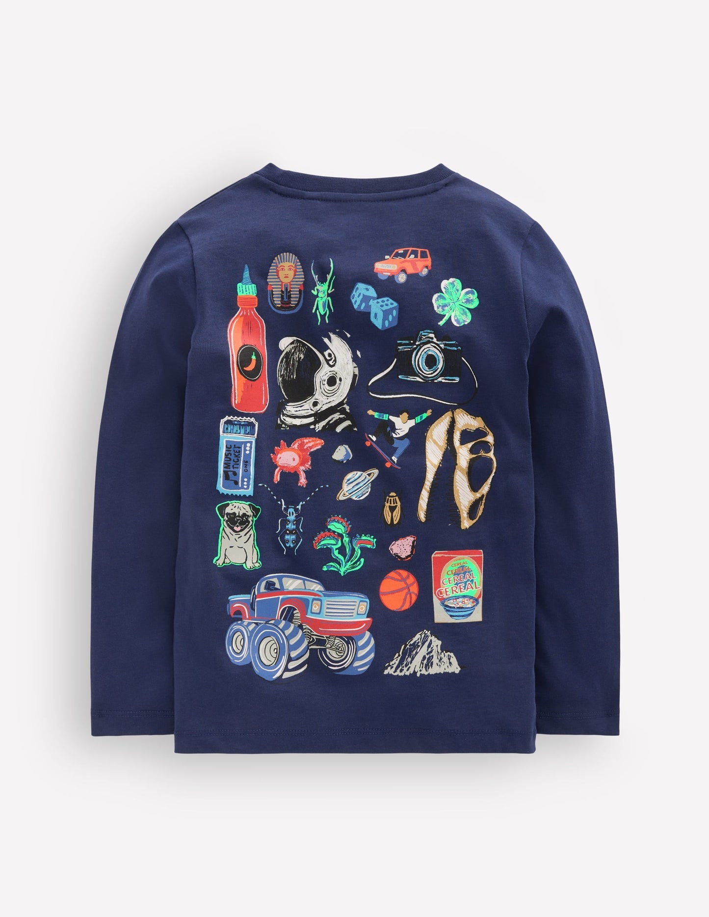 Front & Back T-shirt-College Navy Random Things