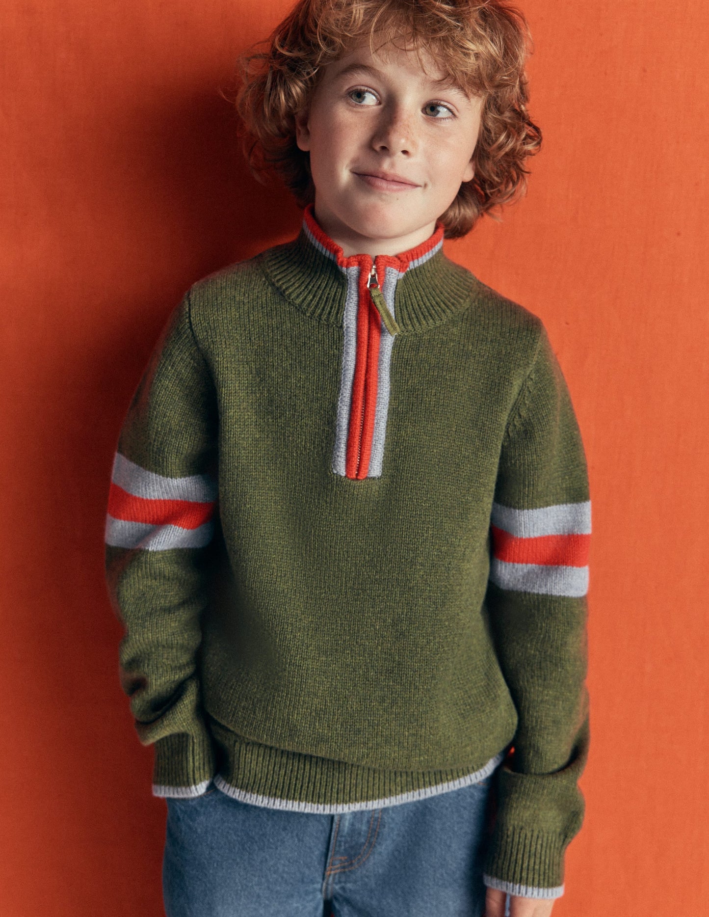 Heritage Half-Zip Jumper-Chive Marl
