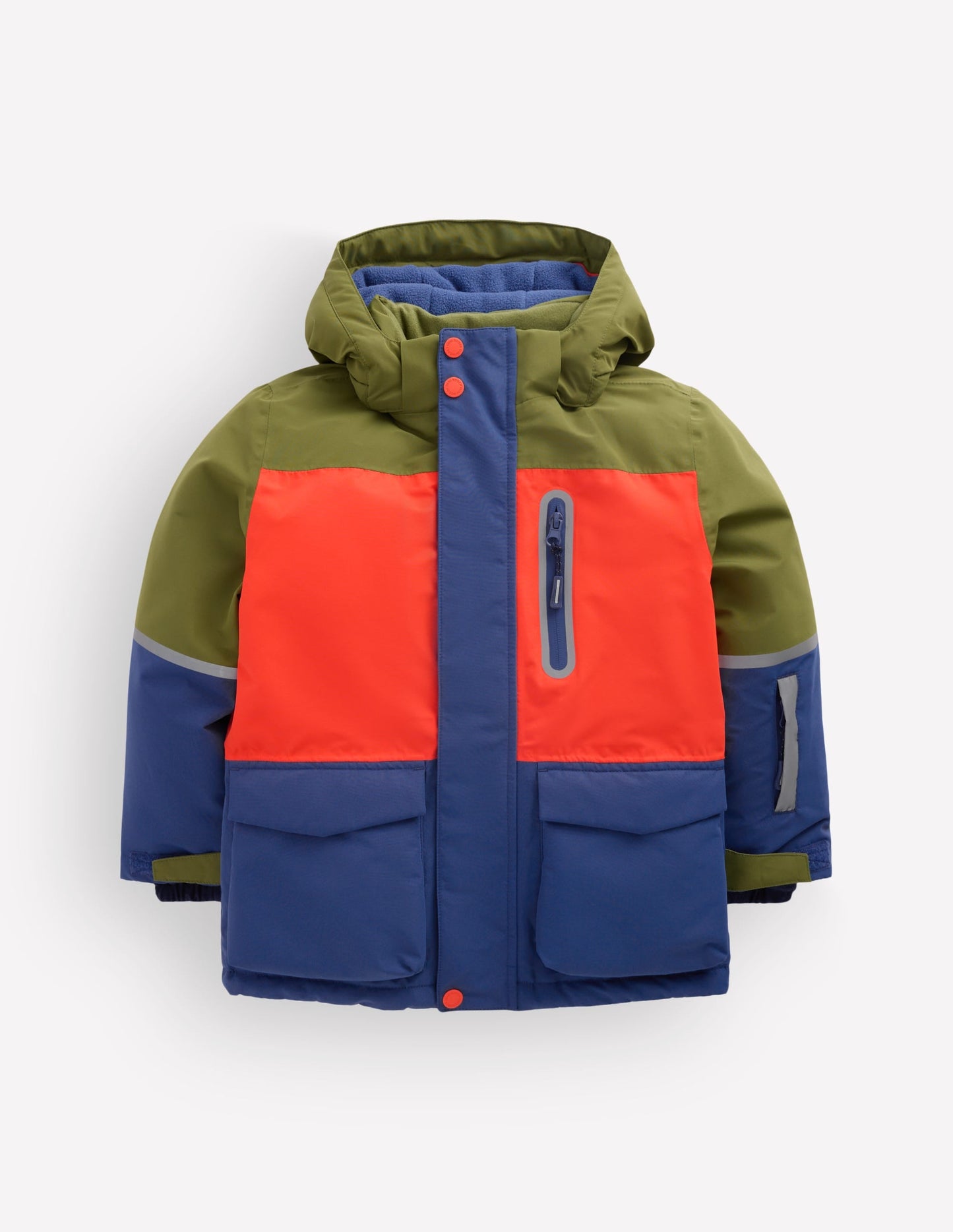All-weather Waterproof Coat-Khaki Colour Block