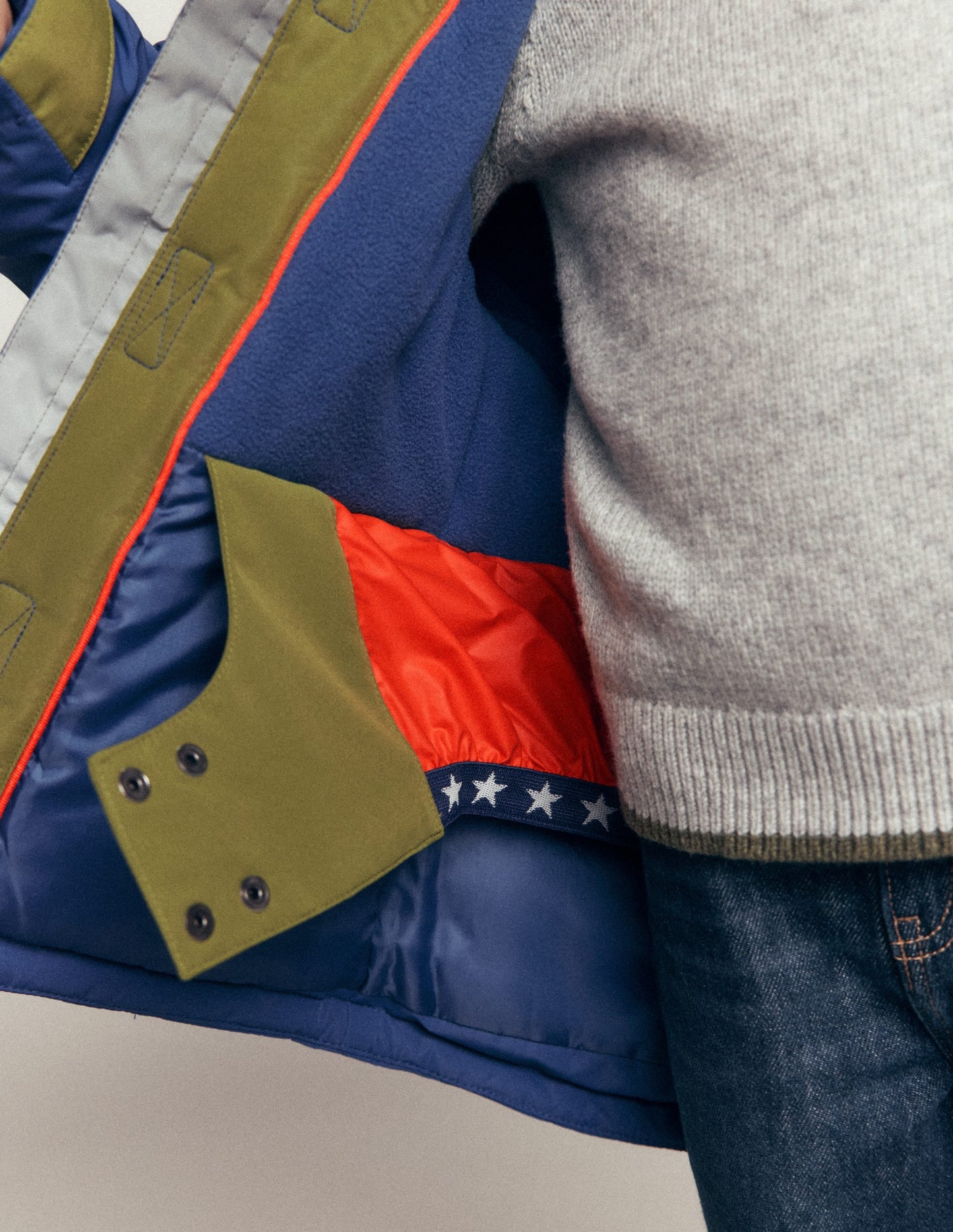 All-weather Waterproof Coat-Khaki Colour Block