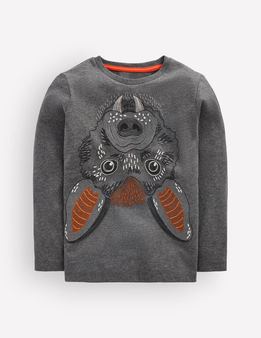 Glow Superstitch T-shirt-Shadow Grey Bat