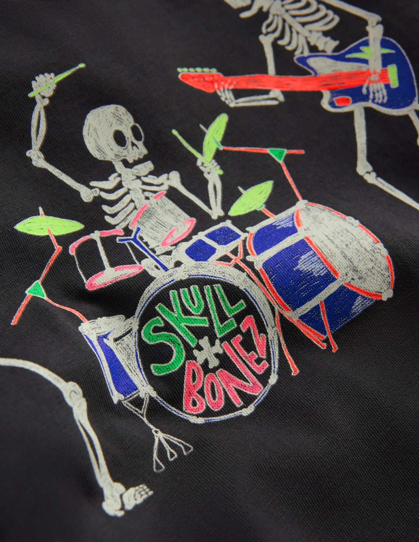 Long Sleeve Glow T-shirt-Shadow Grey, Skeleton Band