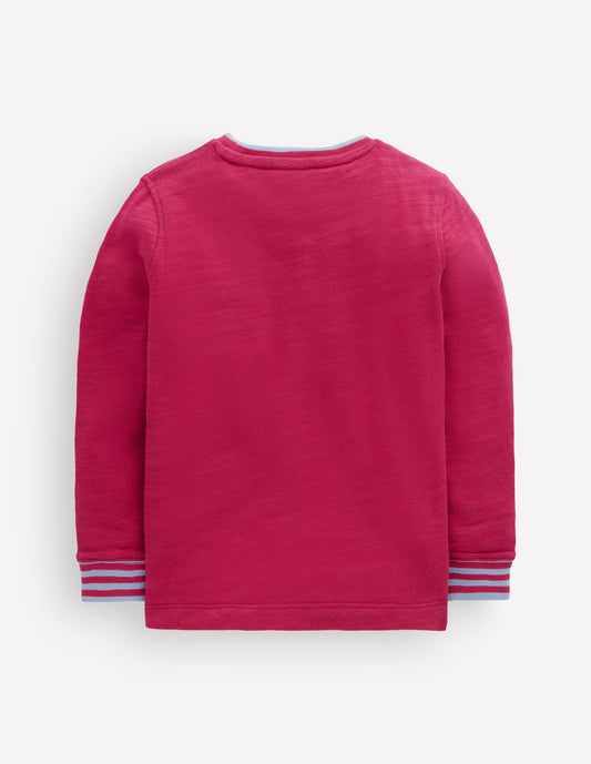 Cosy Mid-weight T-shirt-Sweet Cherry / French Blue