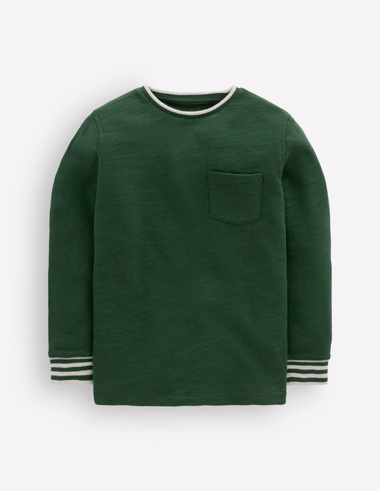 Cosy Mid-weight T-shirt-Hunter Green / Blue Aura
