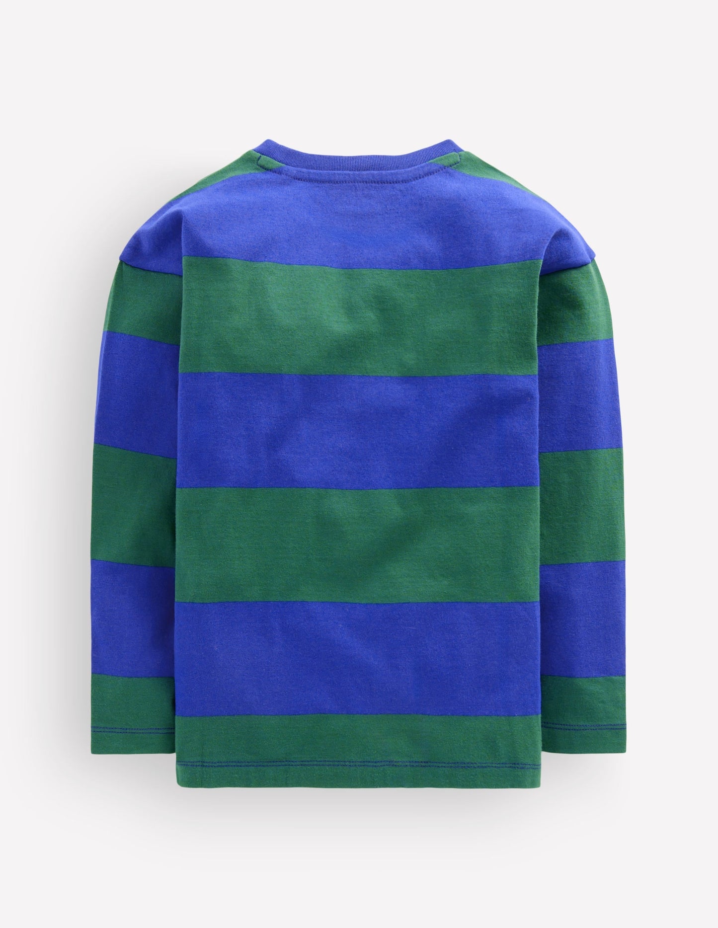 Long Sleeve Badge T-shirt-Blue stripe