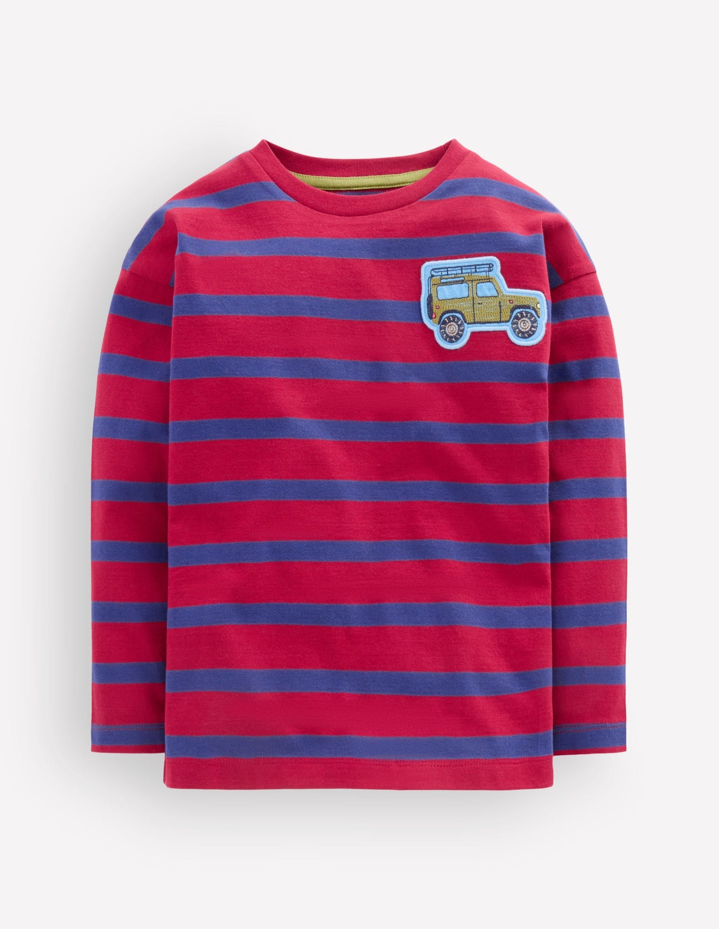 Long Sleeve Badge T-shirt-Red Stripe