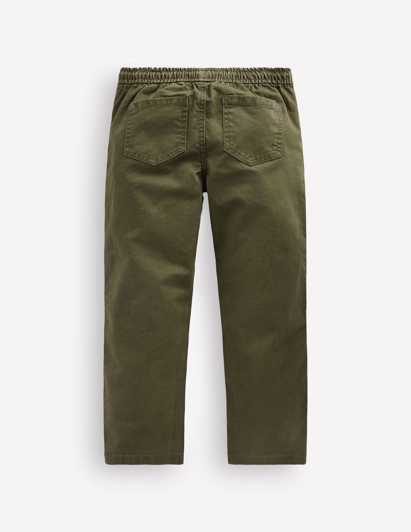 Slim Pull-on Trousers-Woodland Green