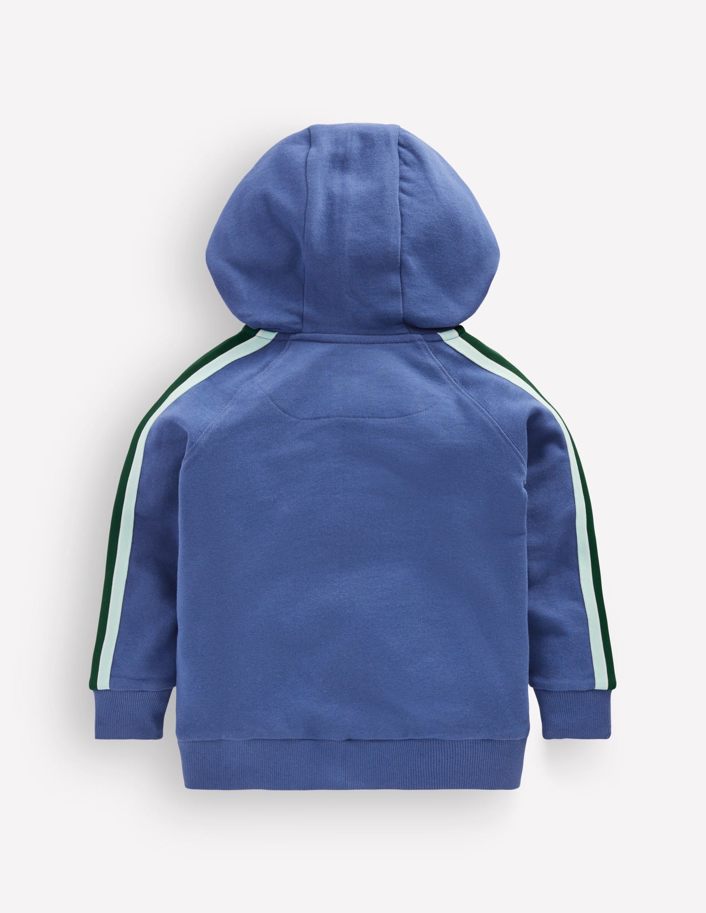 Tape Detail Zip-through Hoodie-Denim Blue