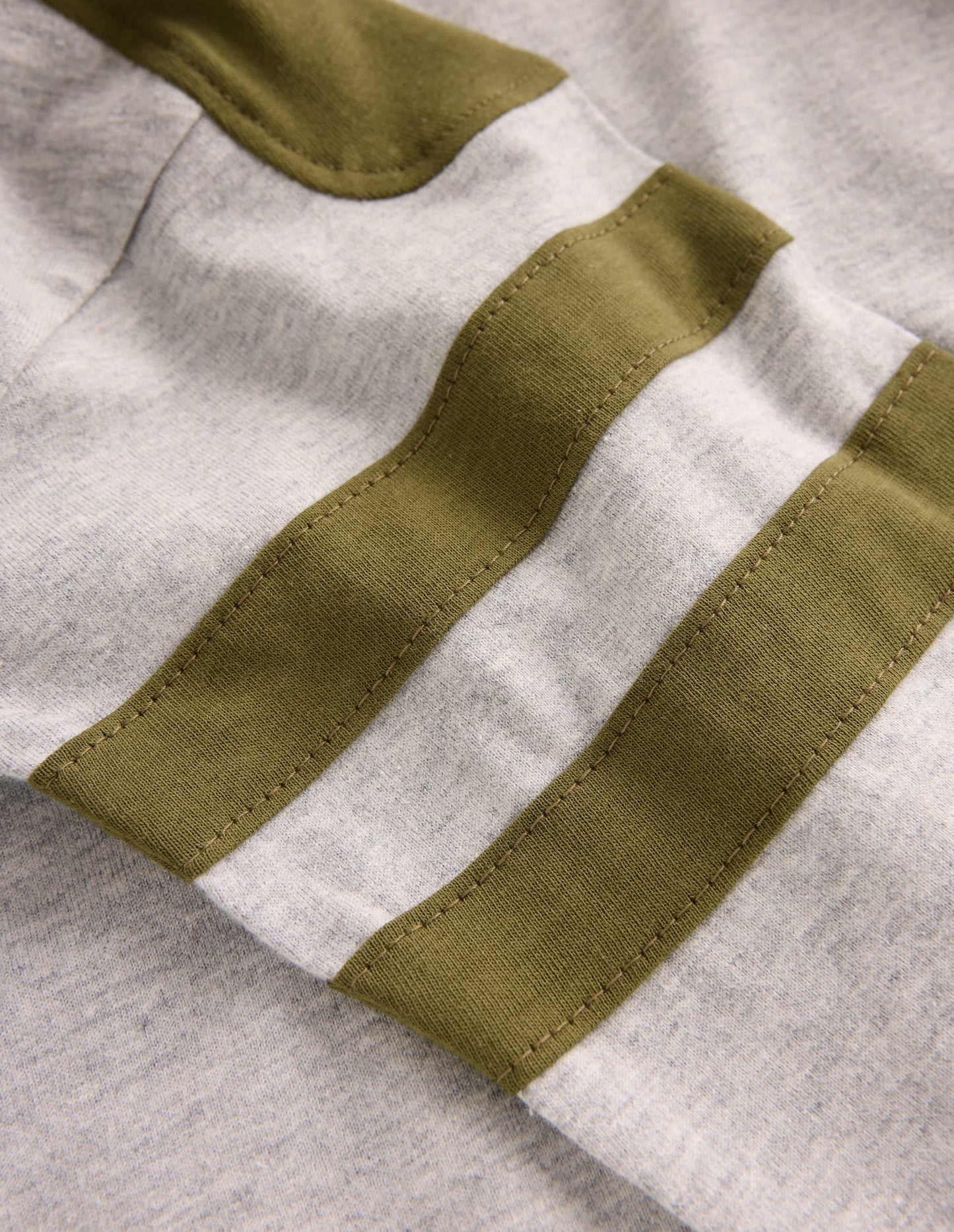 Colour Block T-shirt-Grey Marl