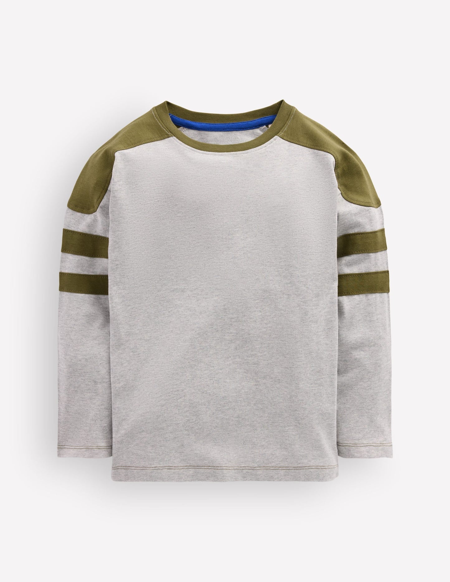 Colour Block T-shirt-Grey Marl