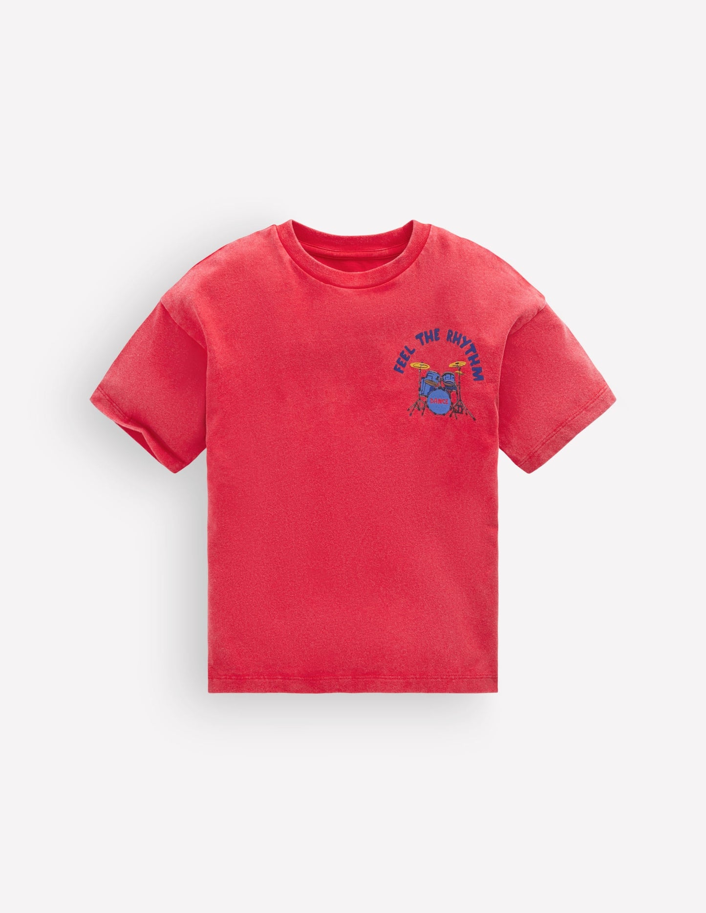Short Sleeve Printed T-shirt-Feel The Rythmn Drums