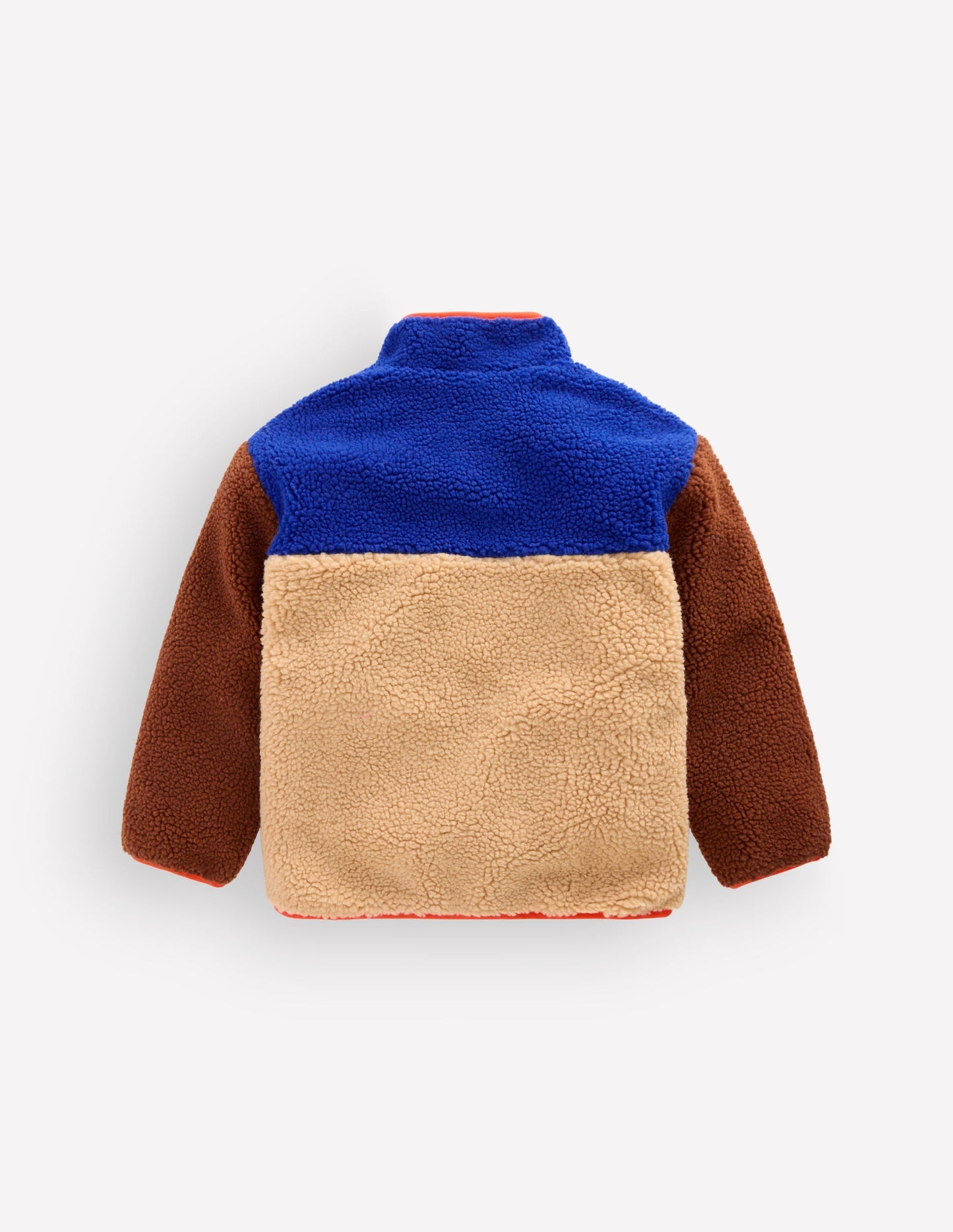 Cosy Colour Block Borg Jacket-Borg Yellow Colourblock
