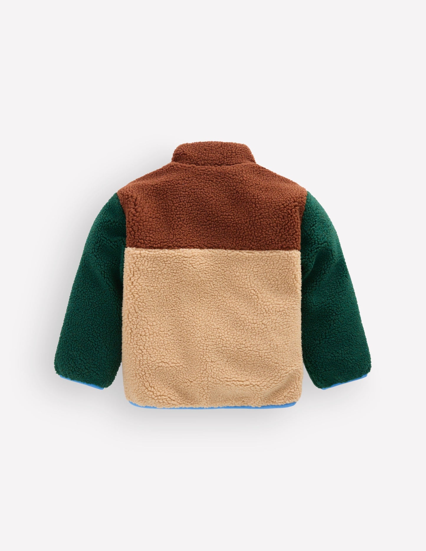 Cosy Colour Block Borg Jacket-Borg Colourblock