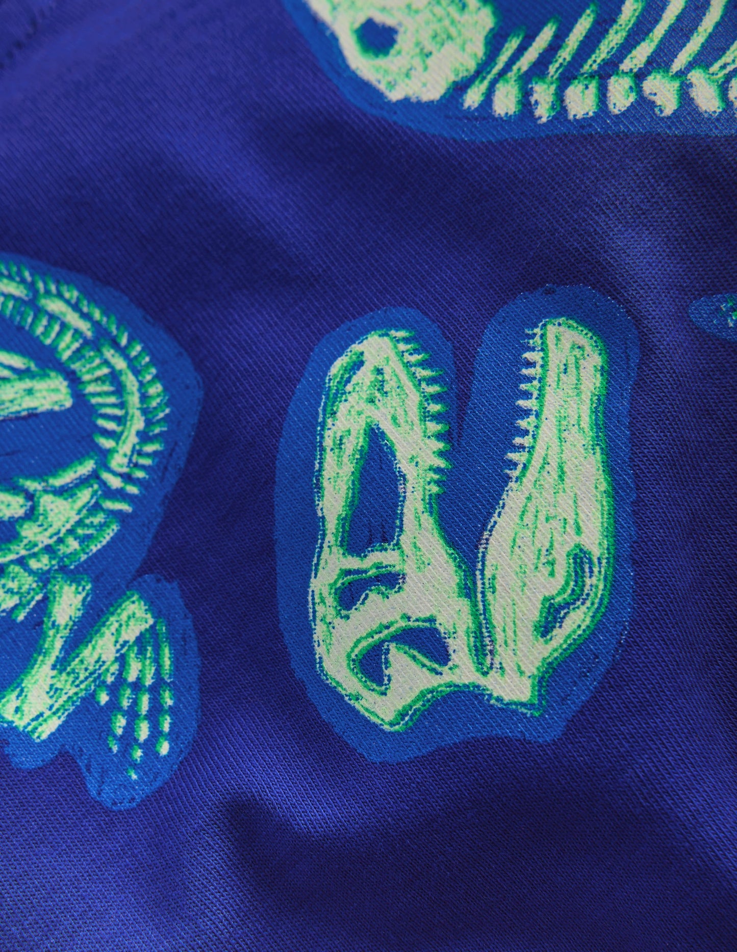 Front and Back Glow T-shirt-Bright Blue Dinos