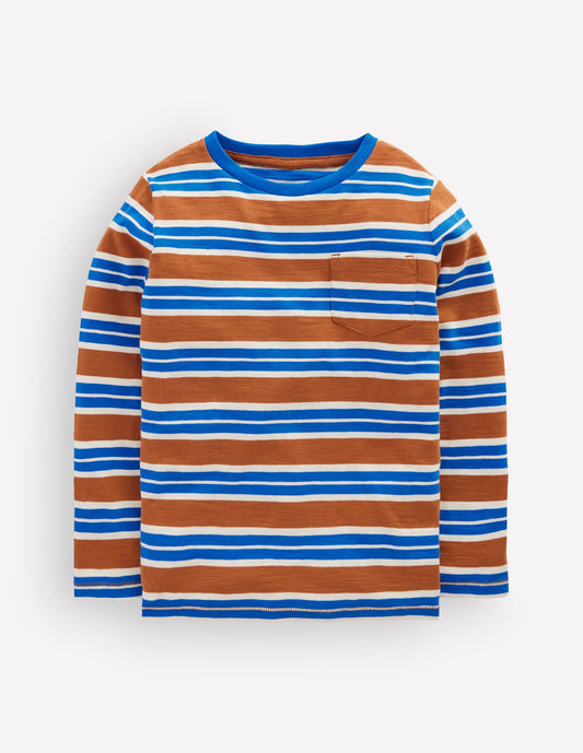 Everyday Long Sleeve T-Shirt-Brown / Gallery Blue