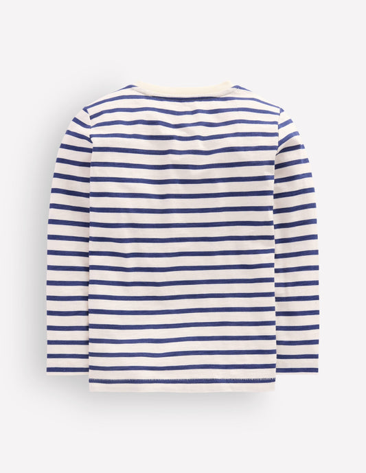 Everyday Long Sleeve T-Shirt-Soft Ivory/ College Navy