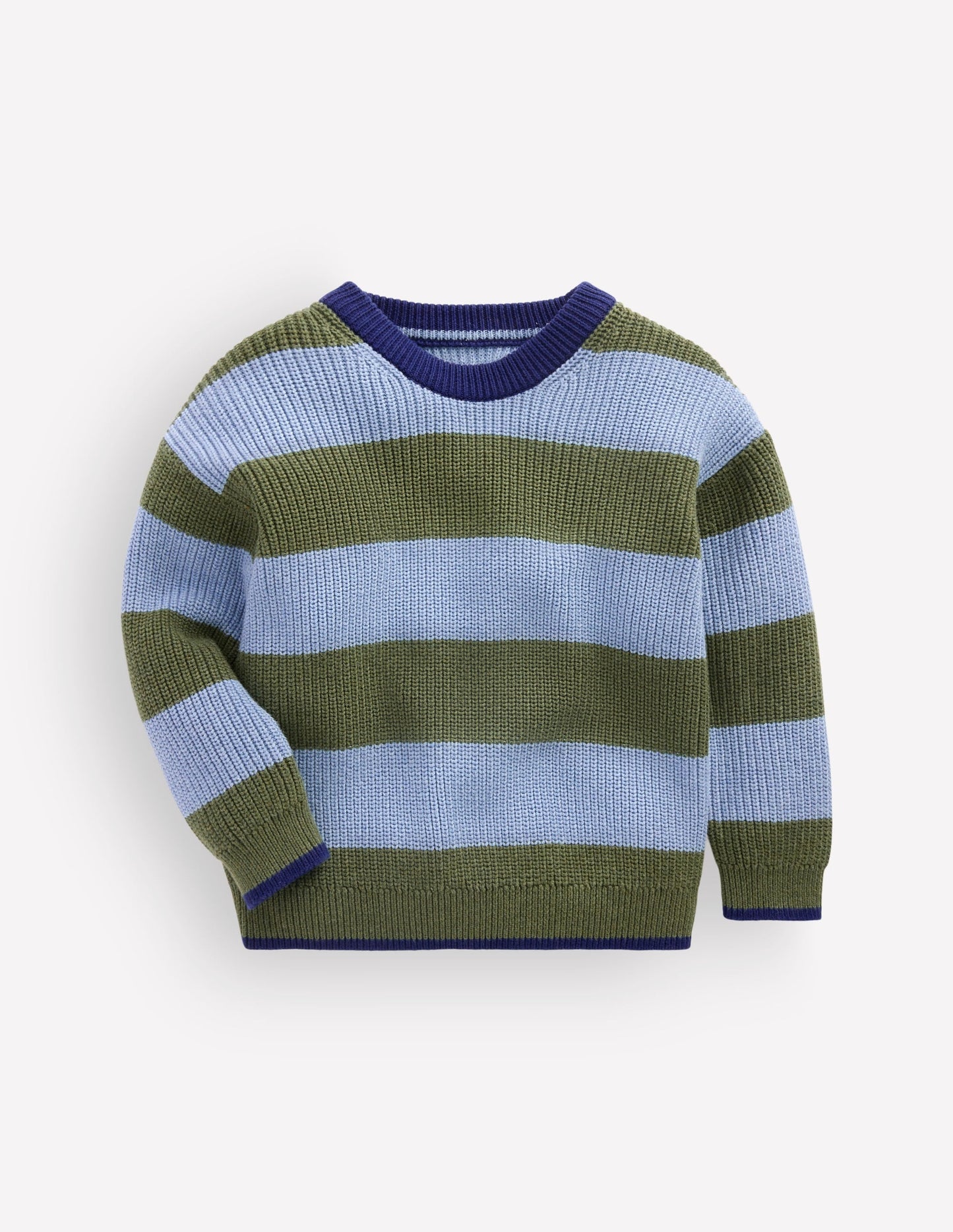 Chunky Cotton Jumper-Bluejay Stripe