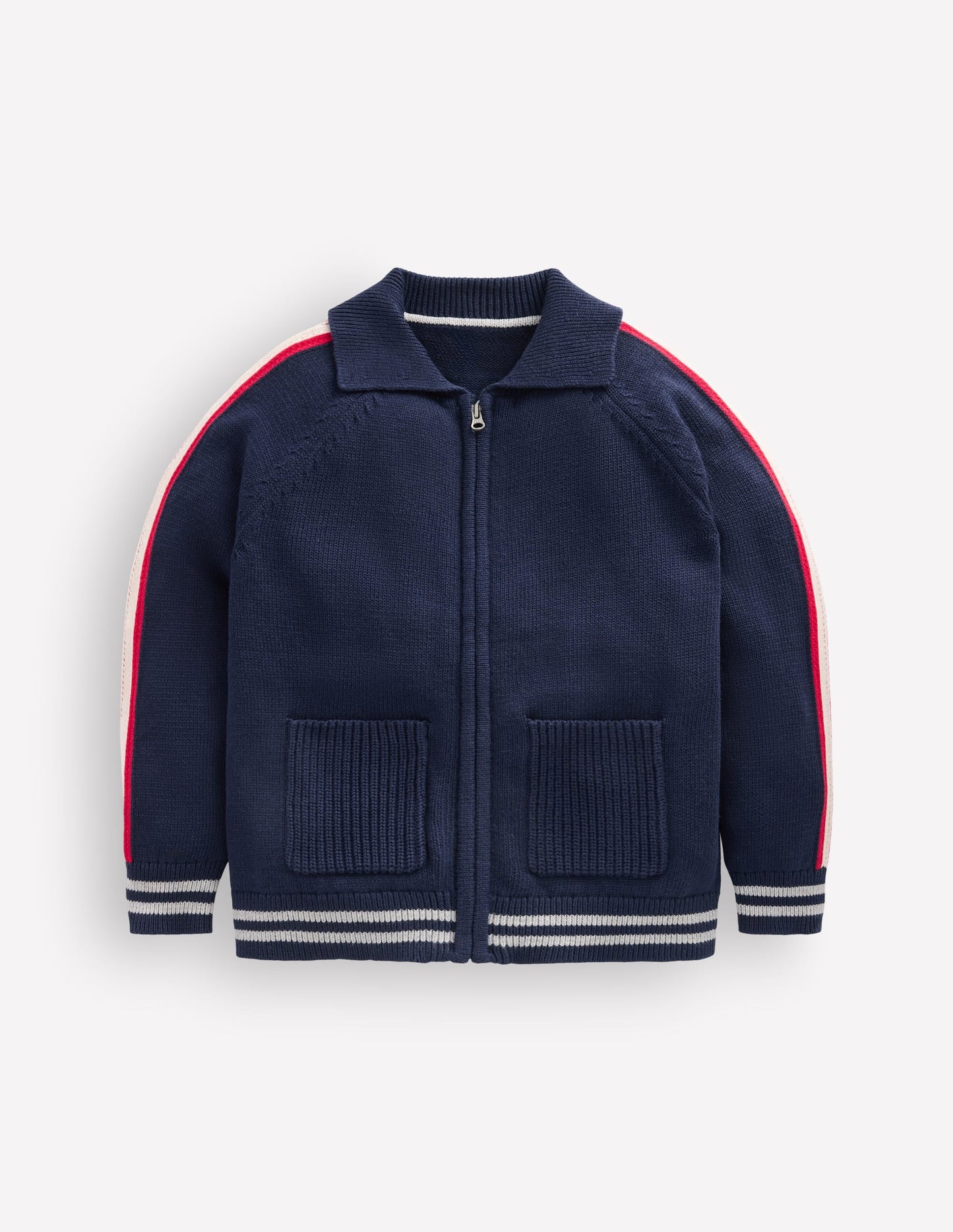 Smart Zip-through Jumper-Navy Marl