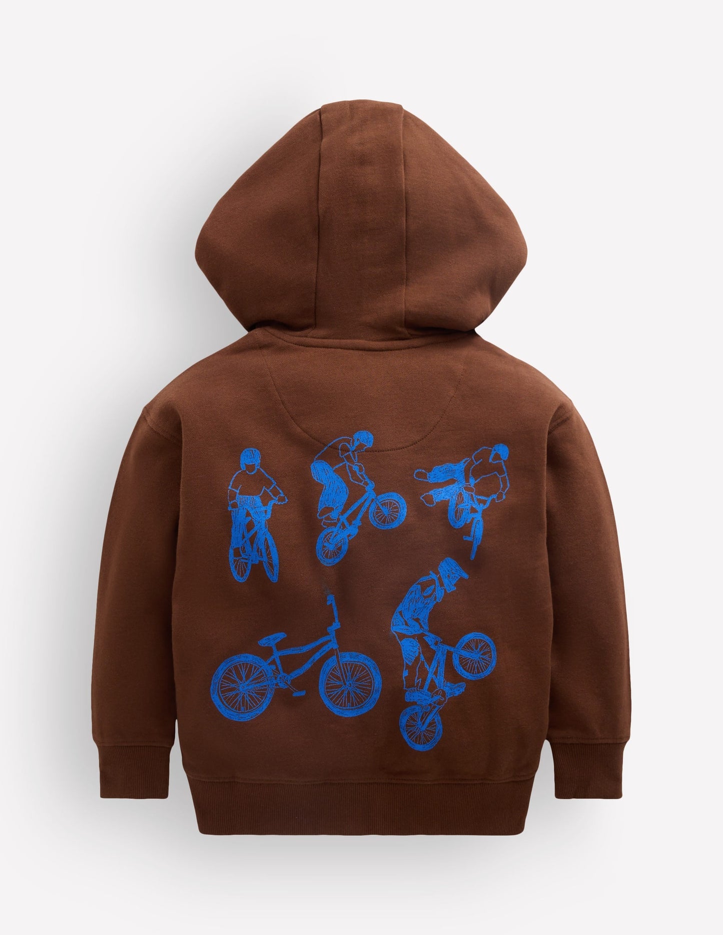 Front & Back Zip-Up Hoodie-Brown BMX