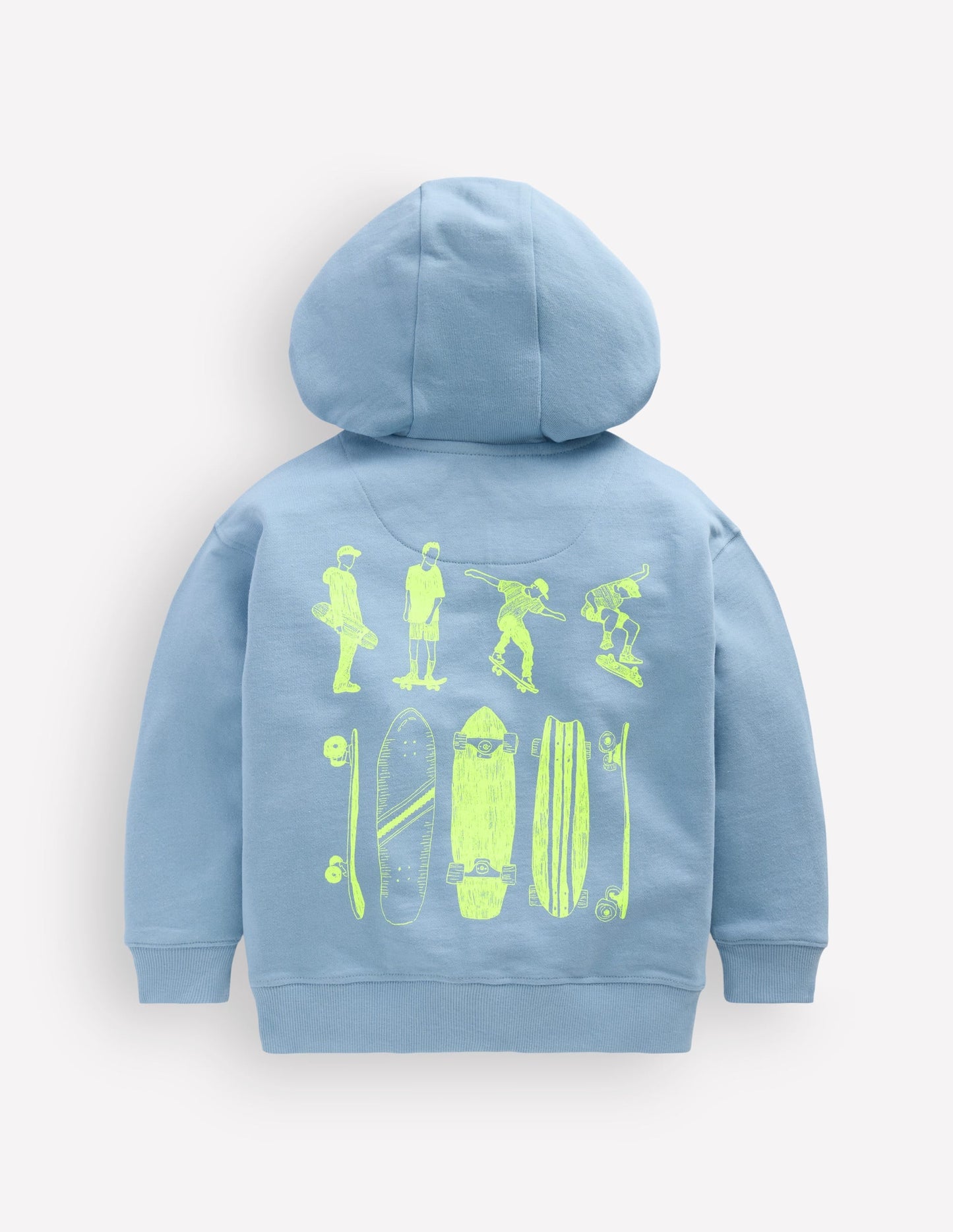 Front & Back Zip-Up Hoodie-Glacier Blue Skateboards