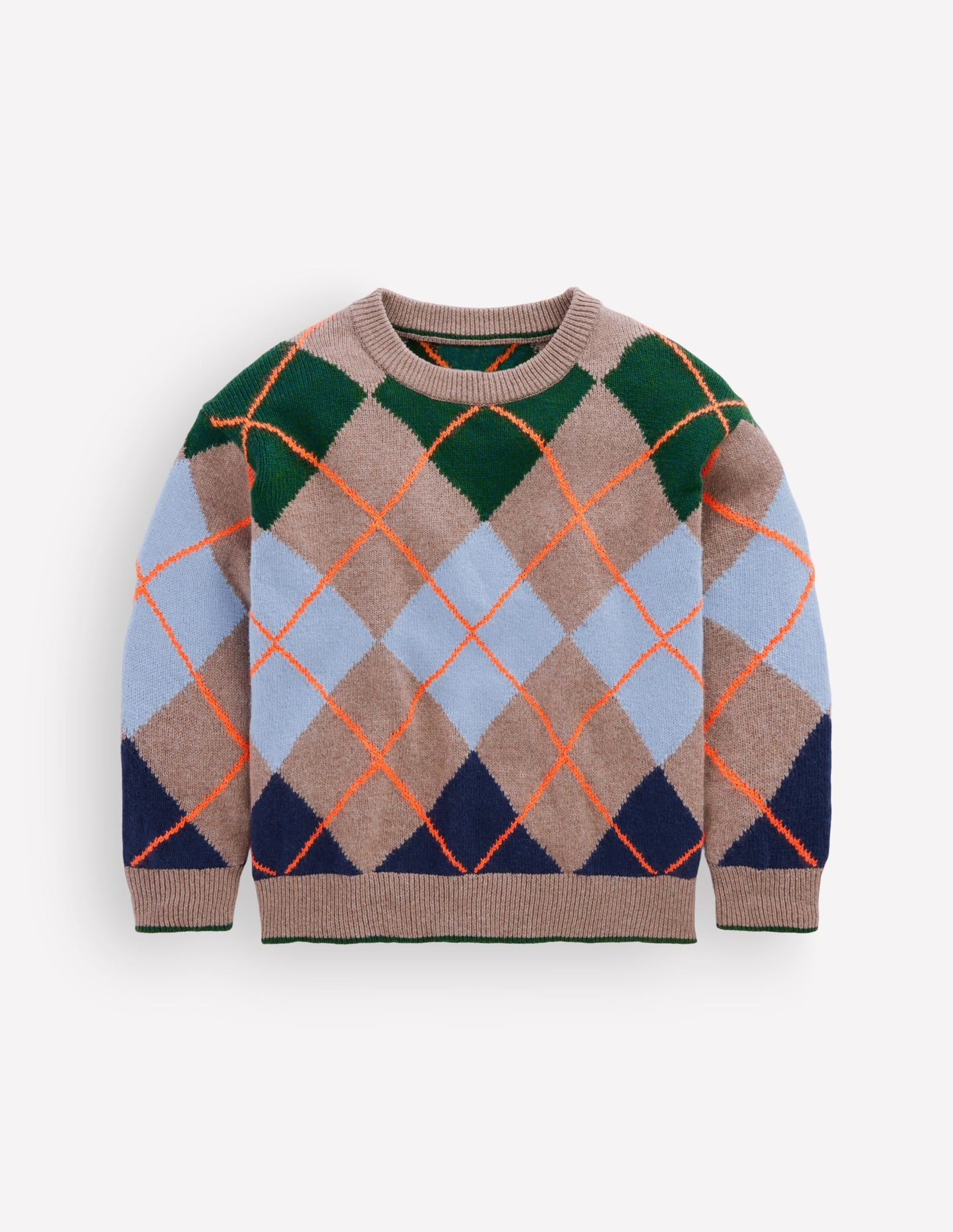 Argyle Jumper-Stone Melange