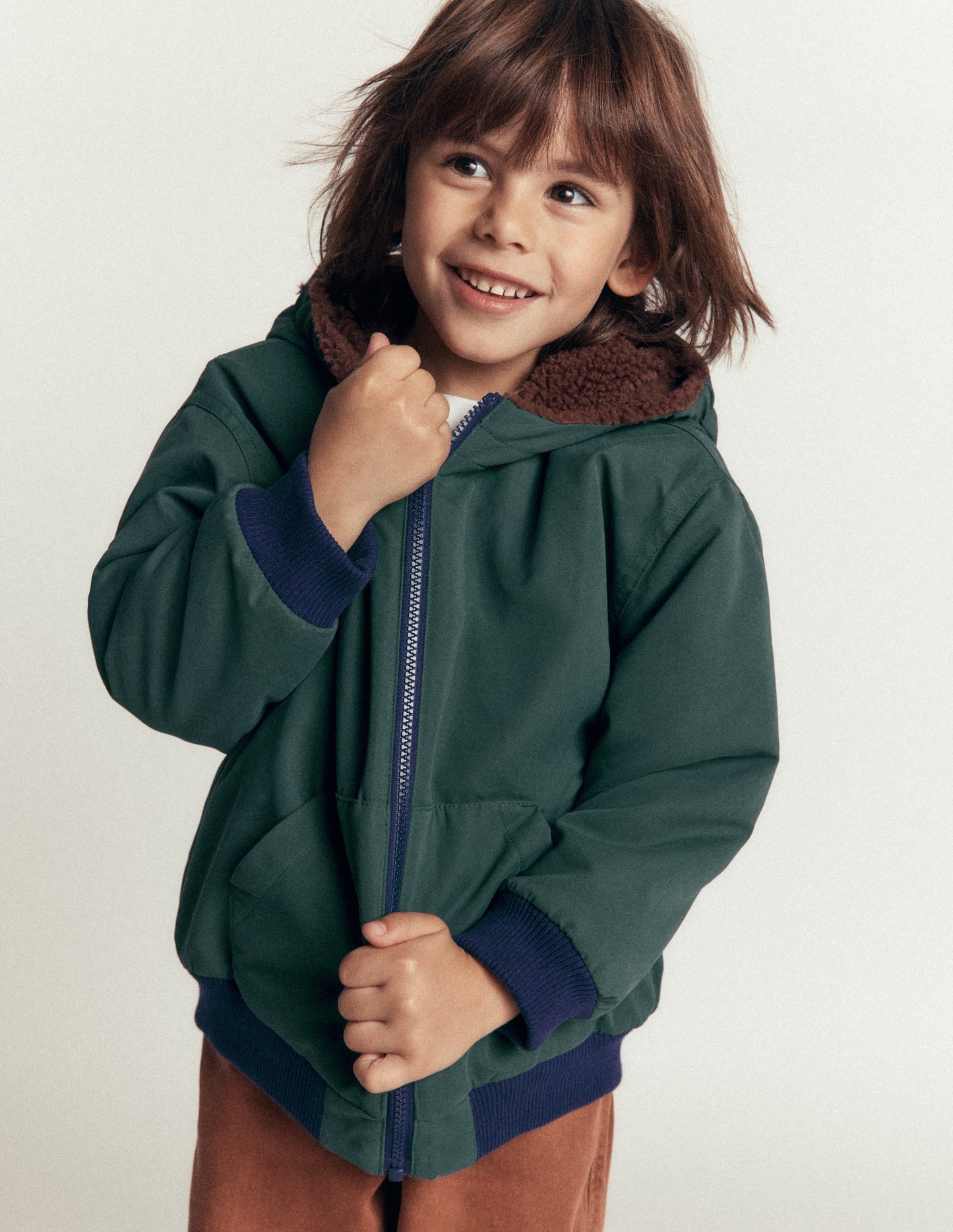 Reversible Borg Bomber-Malachite Green/Raw Umber