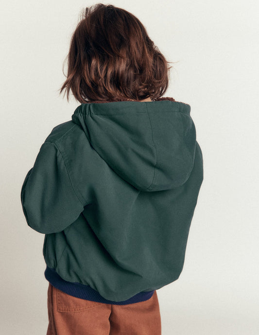 Reversible Borg Bomber-Malachite Green/Raw Umber