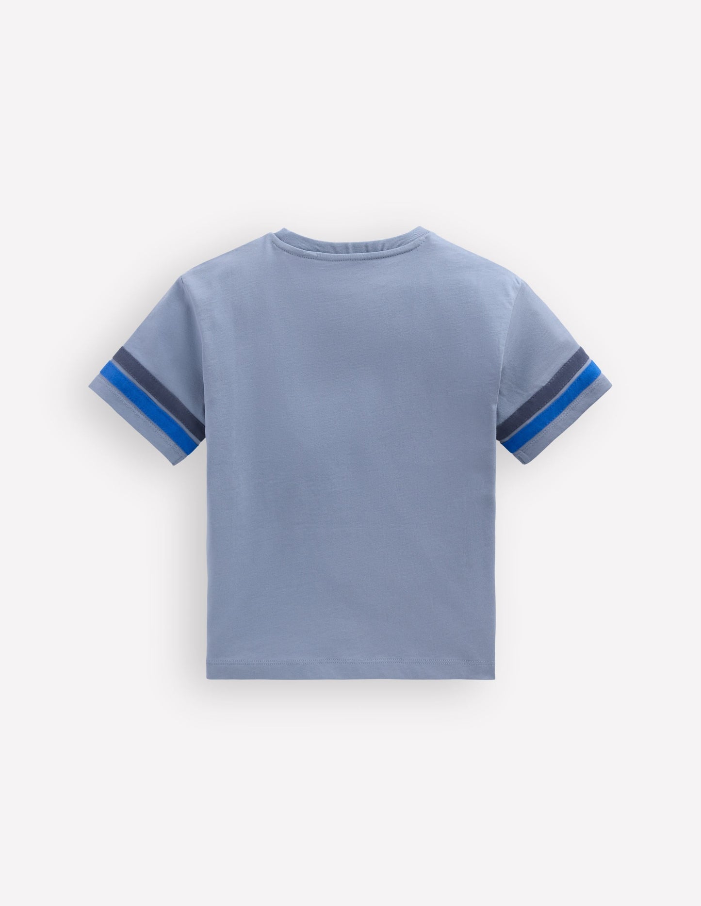 Colour Block Printed T-shirt-French Blue Tractor