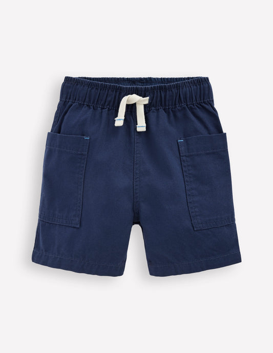 Cotton Pocket Shorts-Medieval Blue