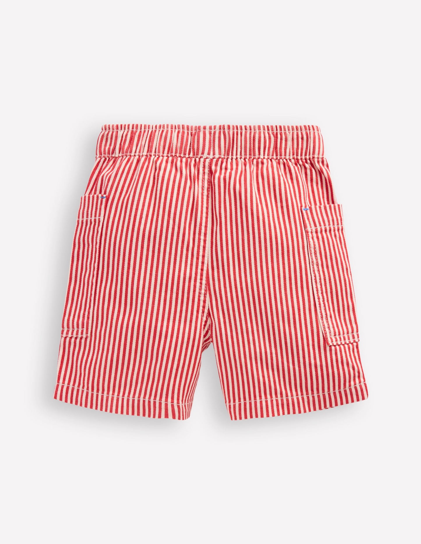 Cotton Pocket Shorts-Red Ticking