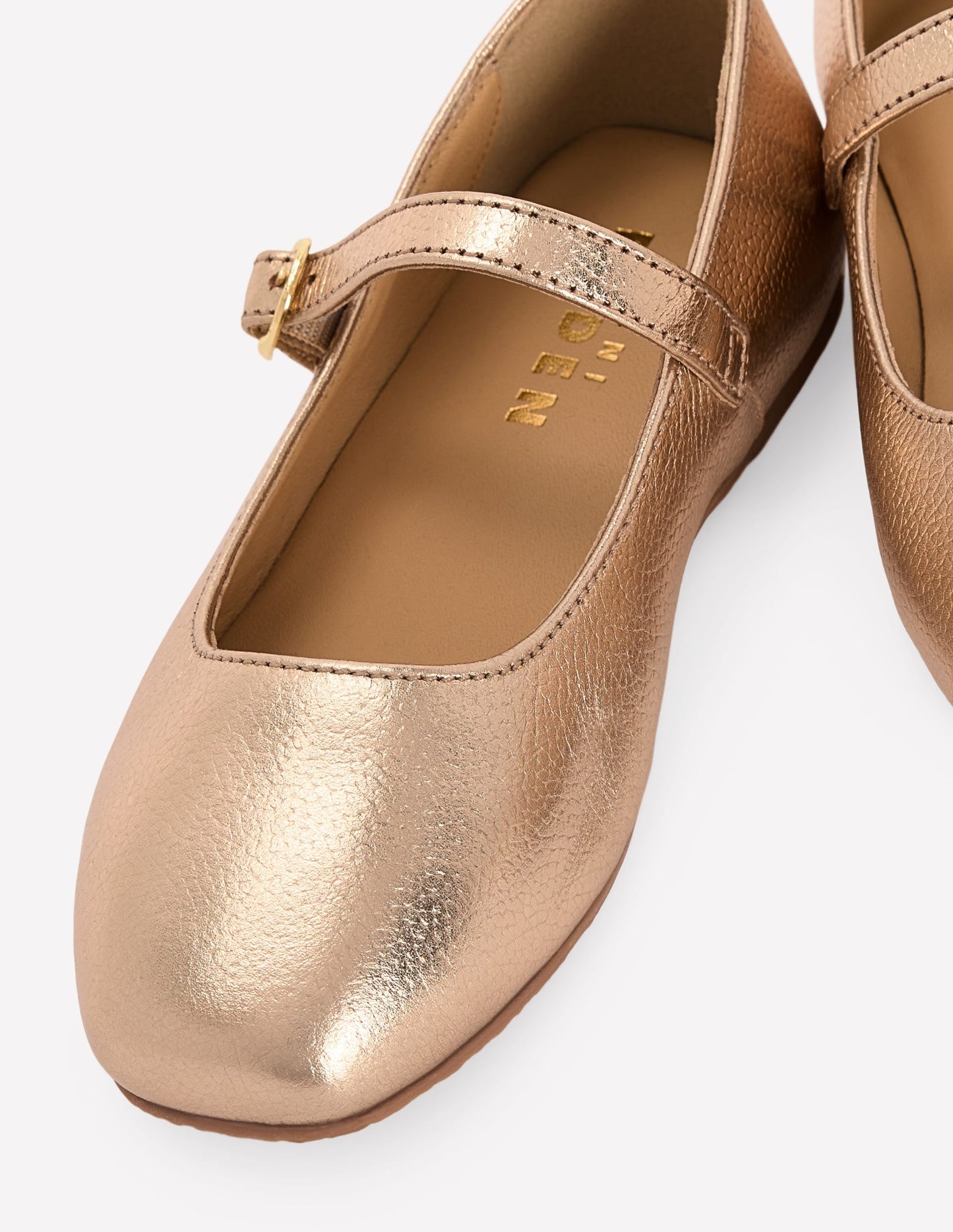 Square Toe Mary Janes-Gold