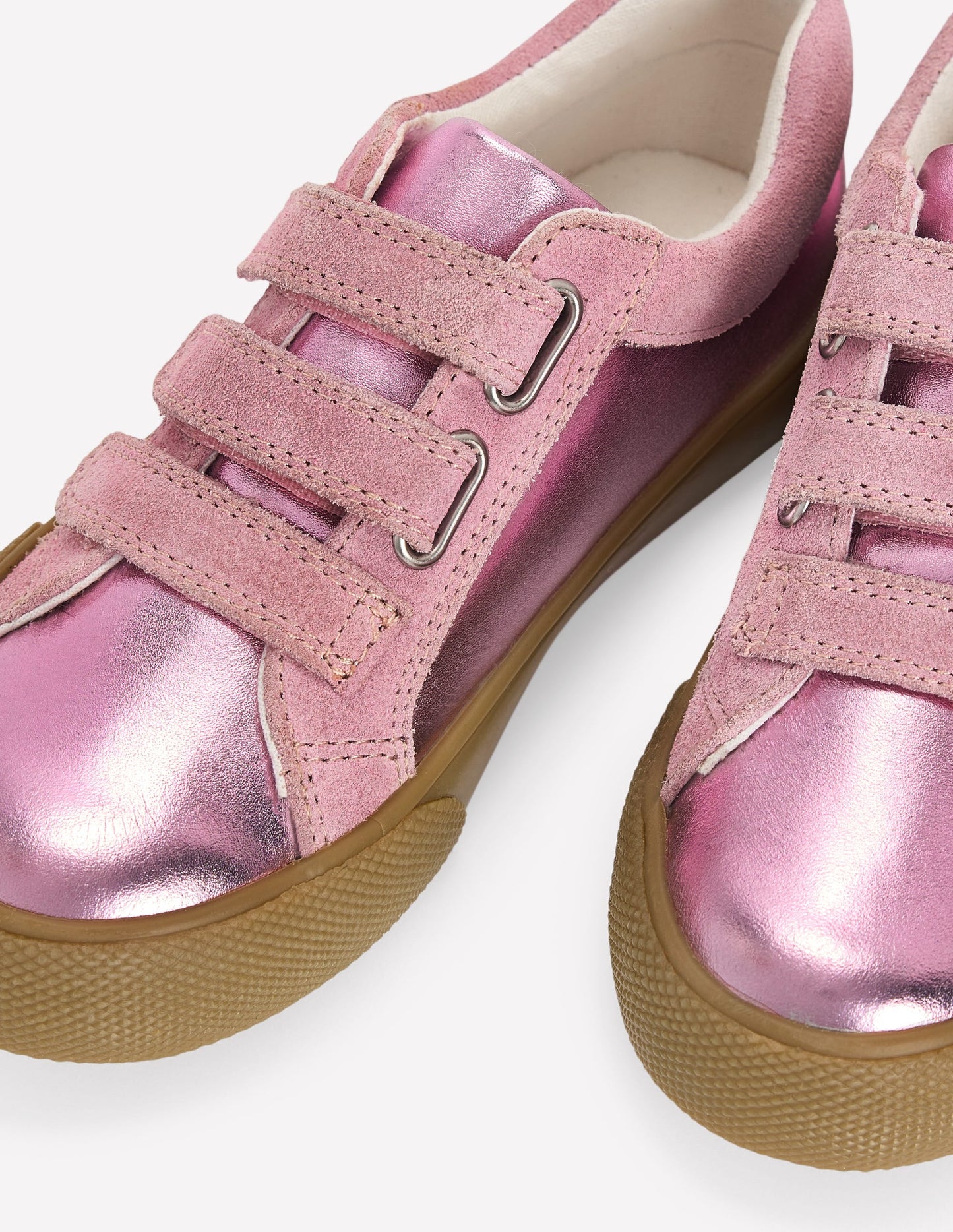 Velcro Low Tops-Pink Metallic
