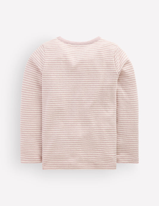 Long Sleeve Pointelle Top-Violet Ice / Ivory