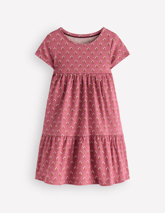Ariel Twirly Jersey Dress-Pink Floral