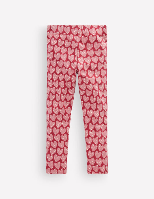 Fun Leggings-Red Earth Spotty Hearts