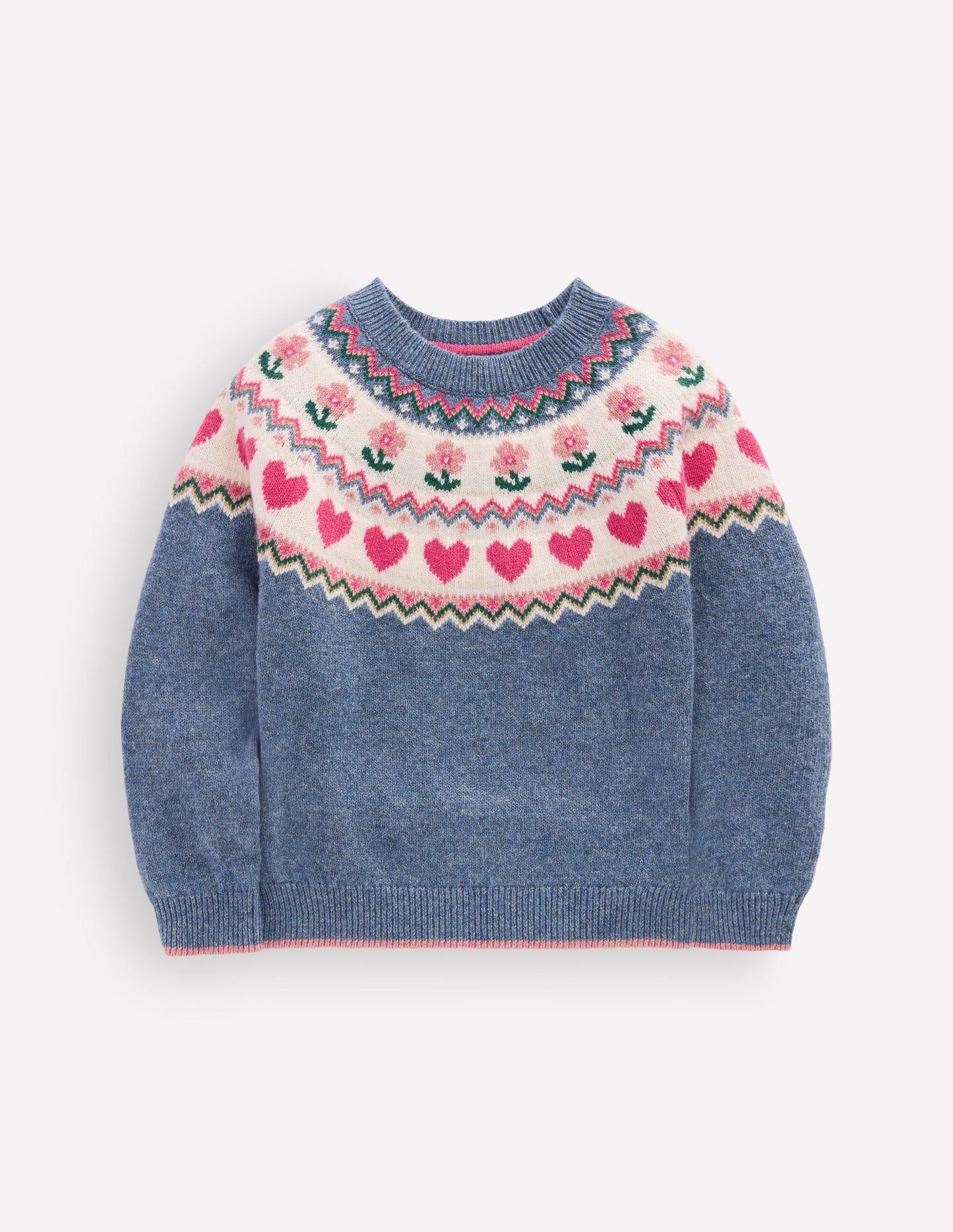 Eleanor Fair Isle Jumper-Bluejay Marl