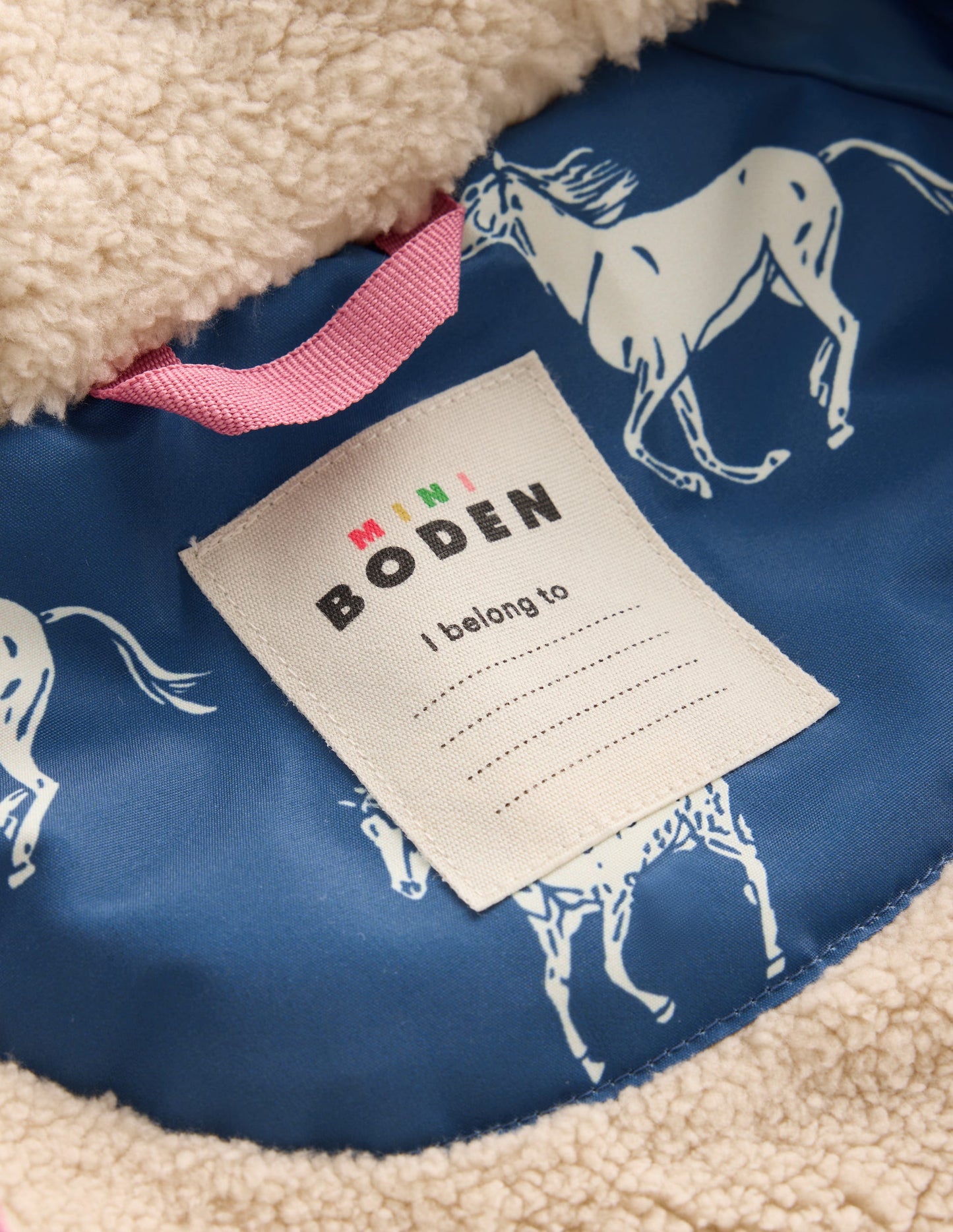 Sherpa Lined Anorak-Tourmaline Blue Small Horses