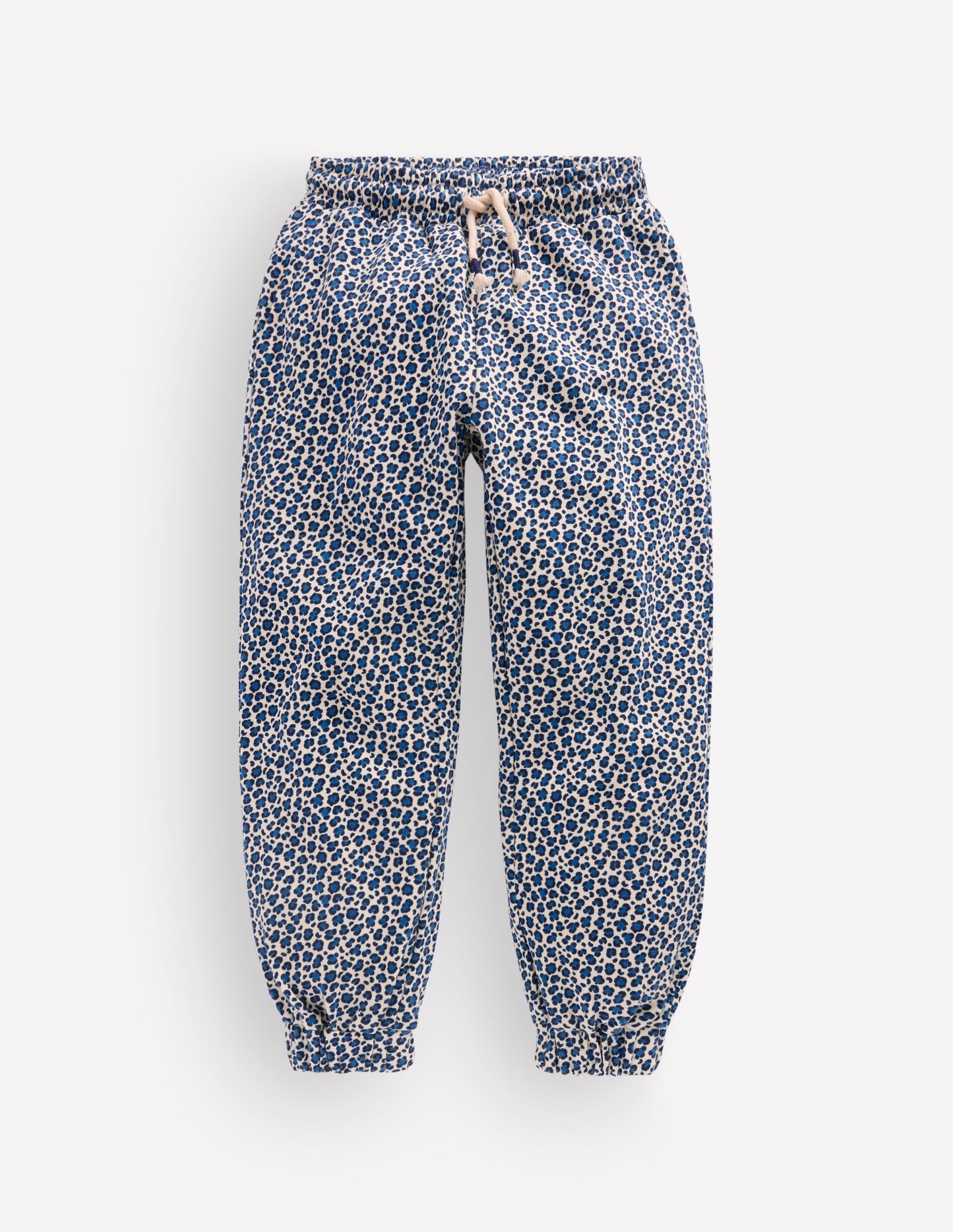 Fun Printed Joggers-Calico White/ Blue Leopard