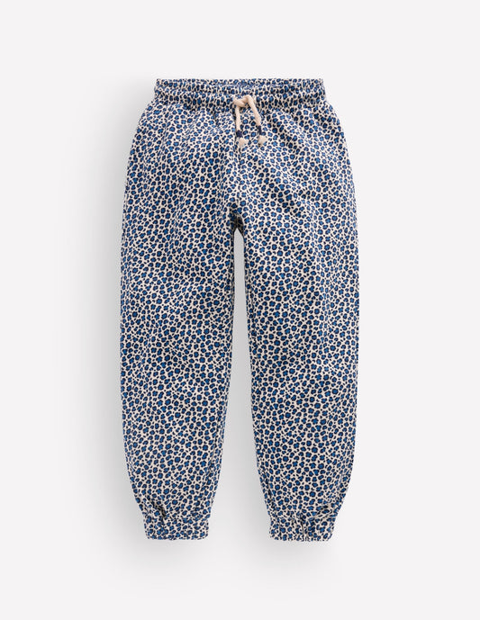 Fun Printed Joggers-Calico White/ Blue Leopard