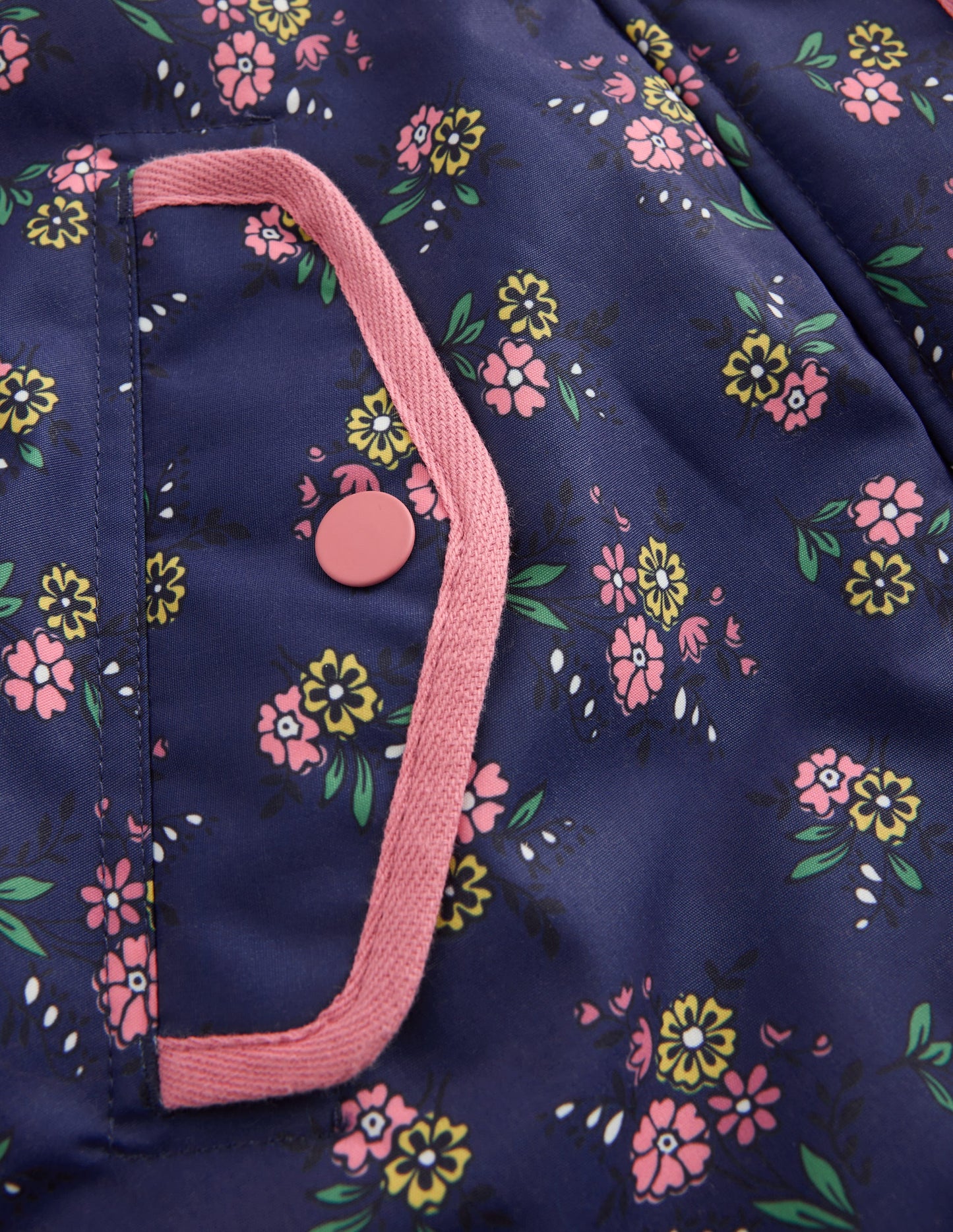 Joni Quilted Parka Coat-Navy Floral