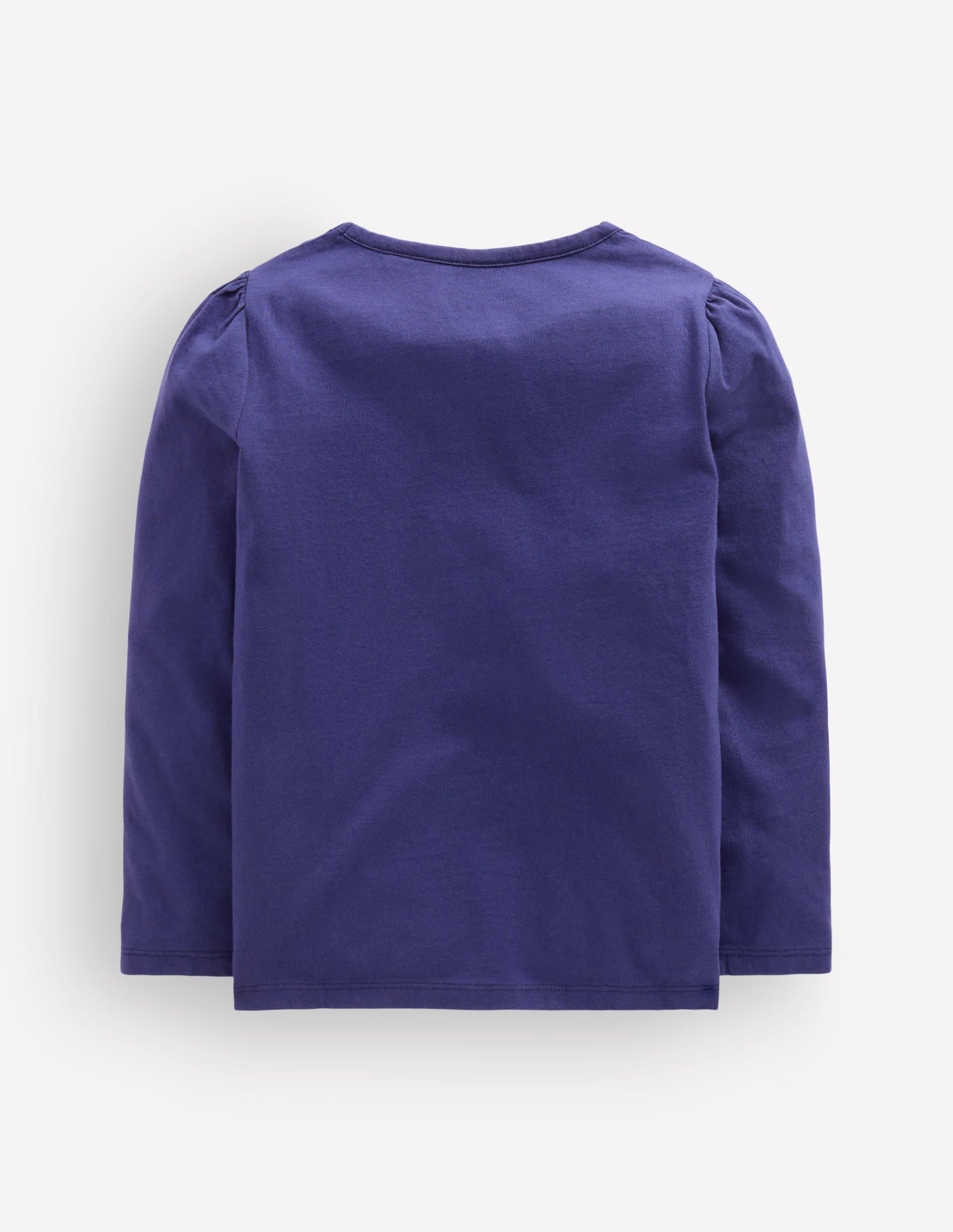Puff Sleeve Appliqué  T-shirt-College Navy Horses