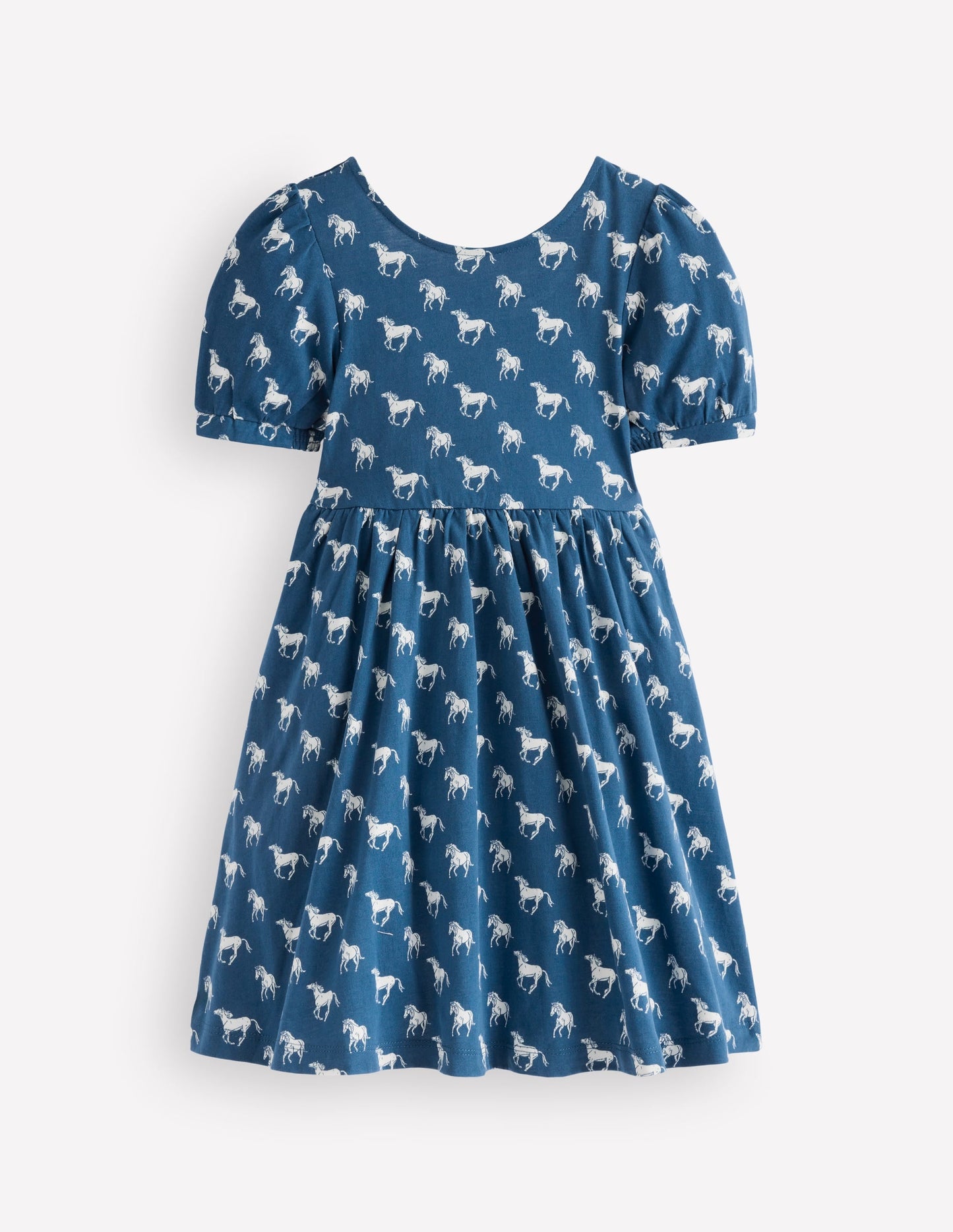 Ballerina Jersey Dress-Blue Horses