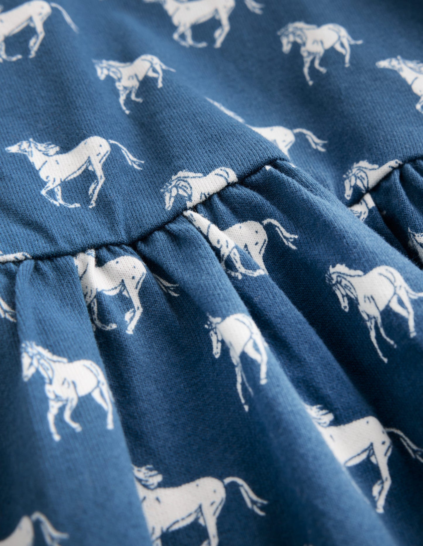Ballerina Jersey Dress-Blue Horses