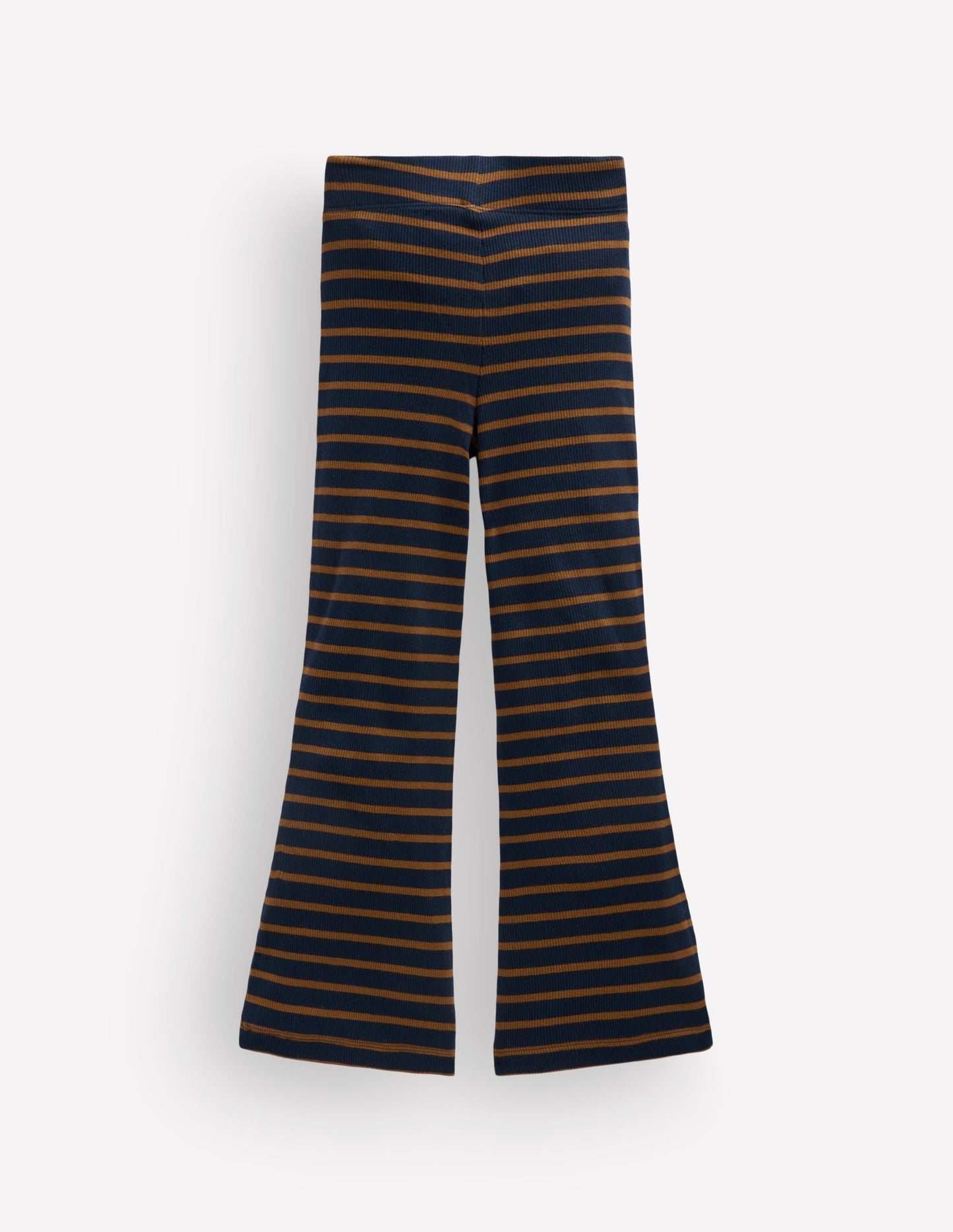 Ribbed Flared Leggings-Navy Stripe