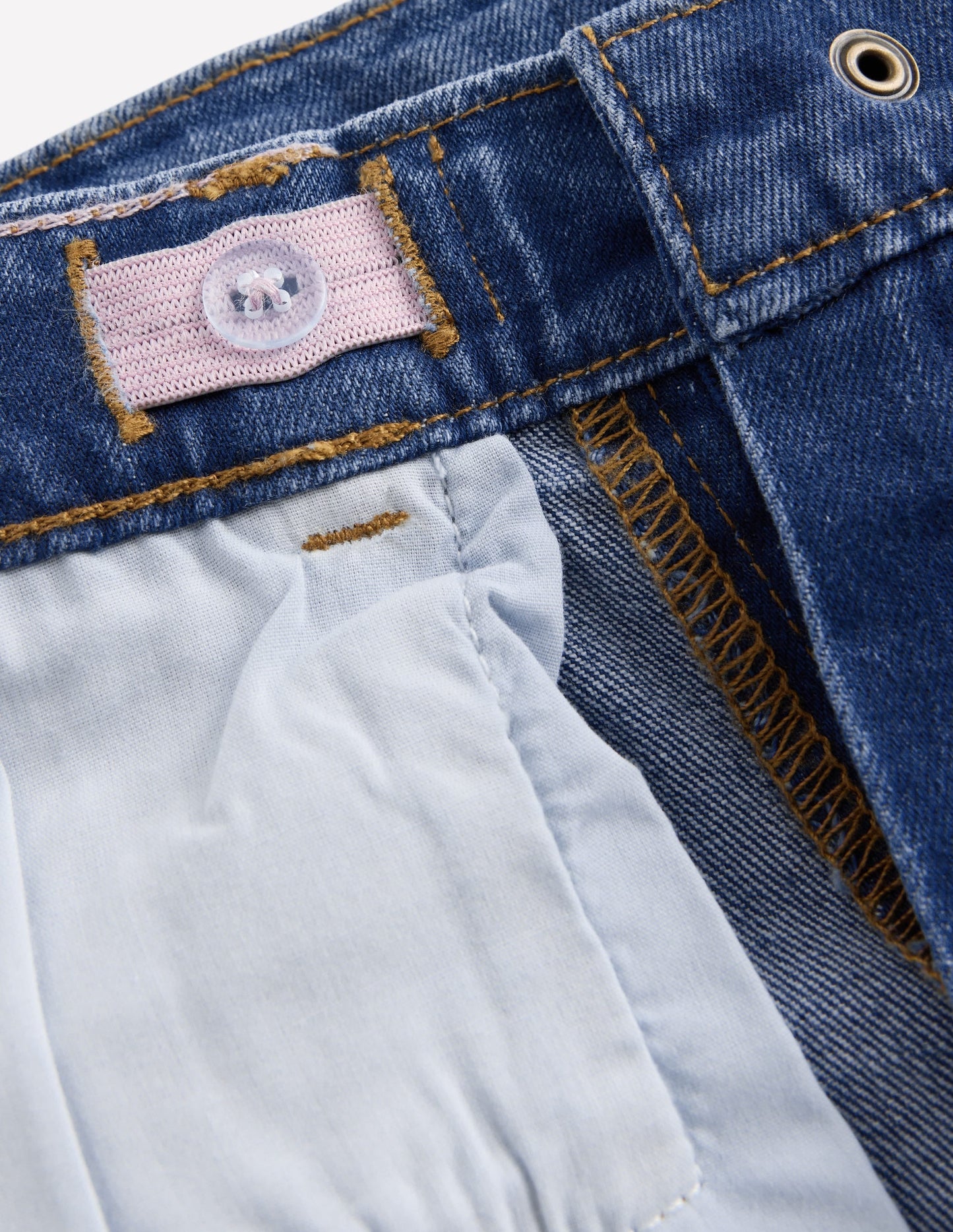 Wide Leg Jeans-Mid Wash Heart Applique