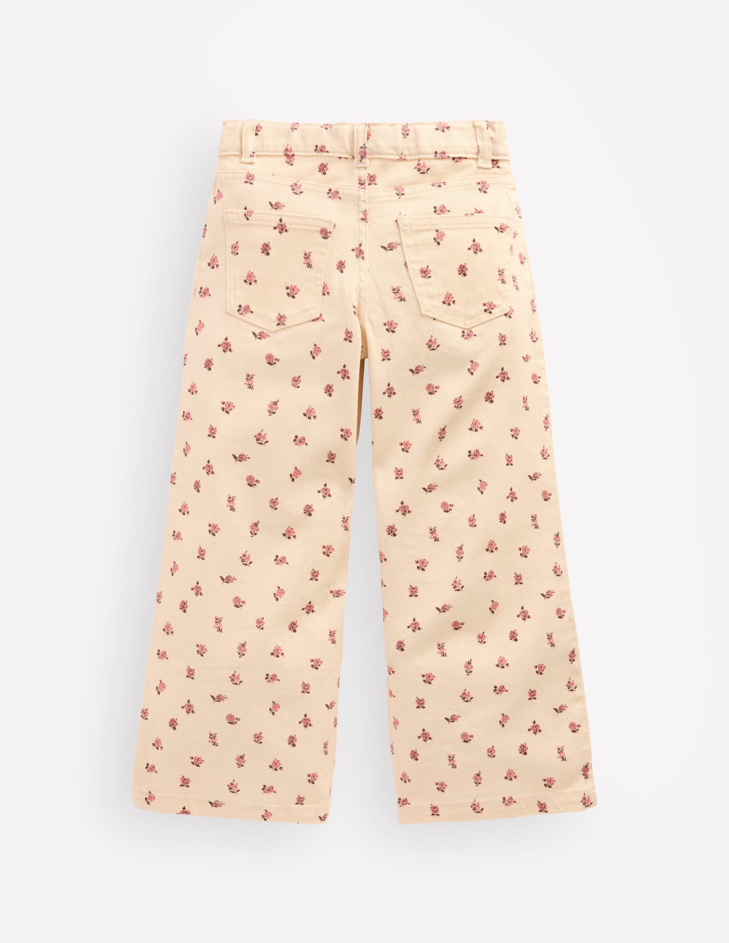 Wide Leg Jeans-Soft Ivory Ditsy Floral