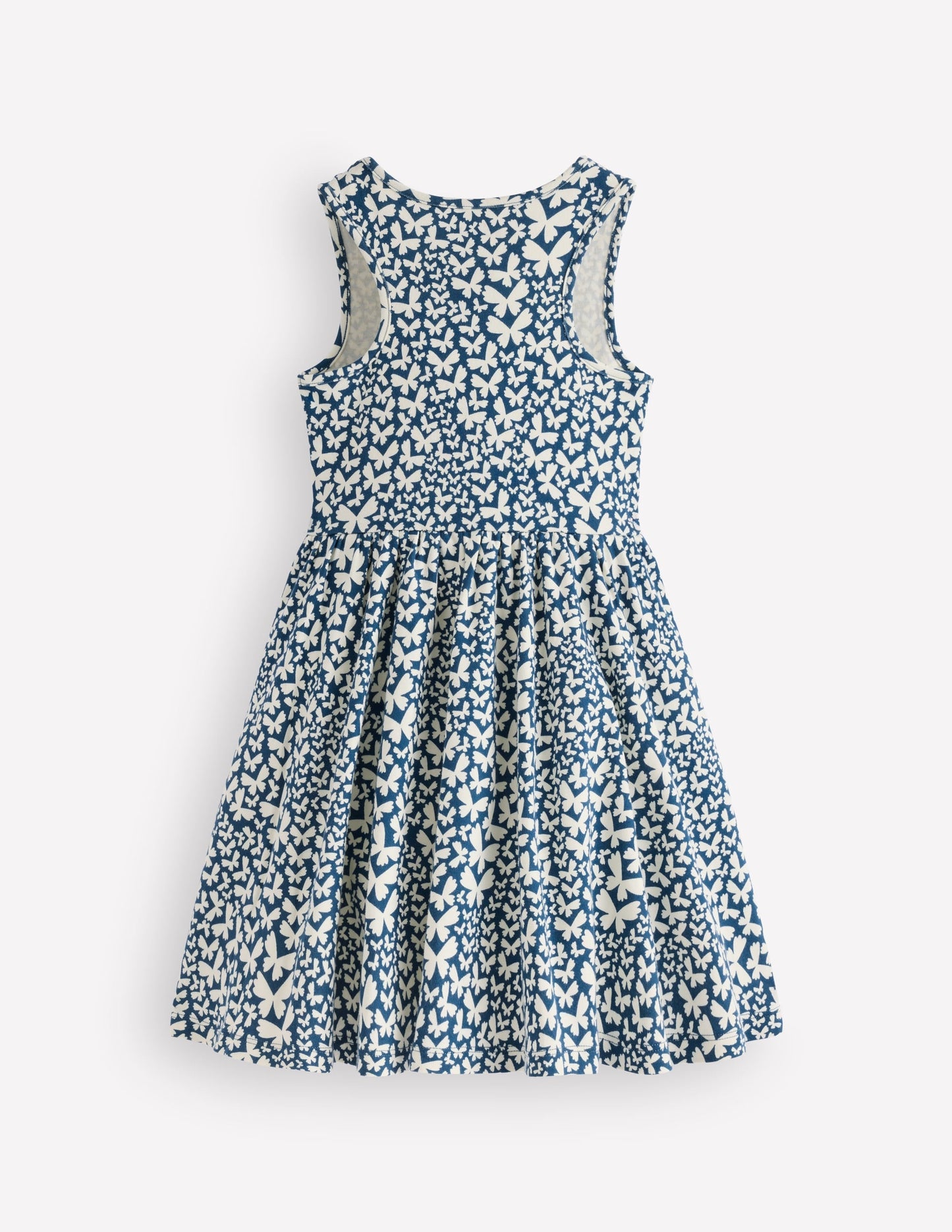 Twirly Jersey Dress-Blue Butterfly