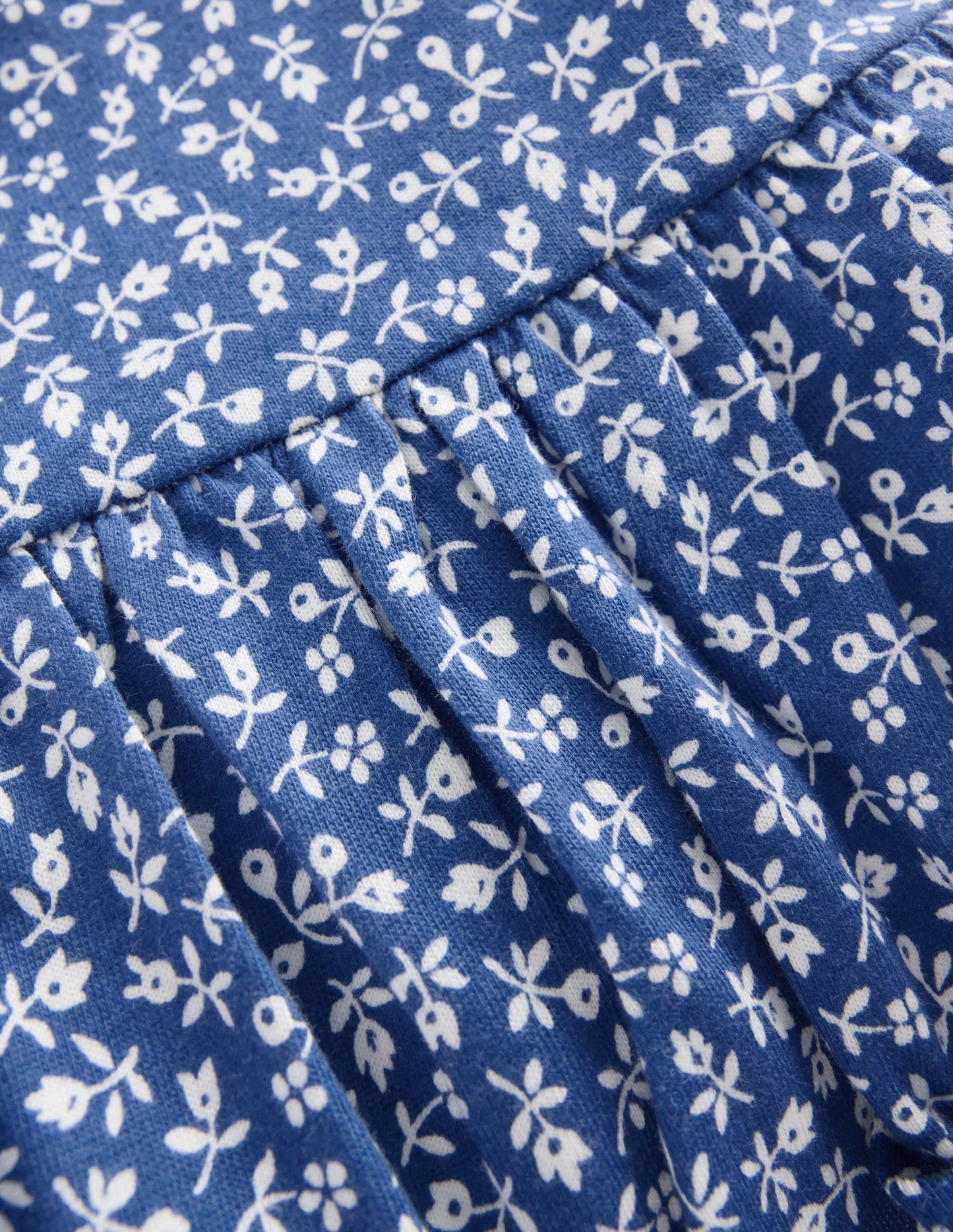 Short Sleeve Peplum Top-Bluejay Ditsy Floral