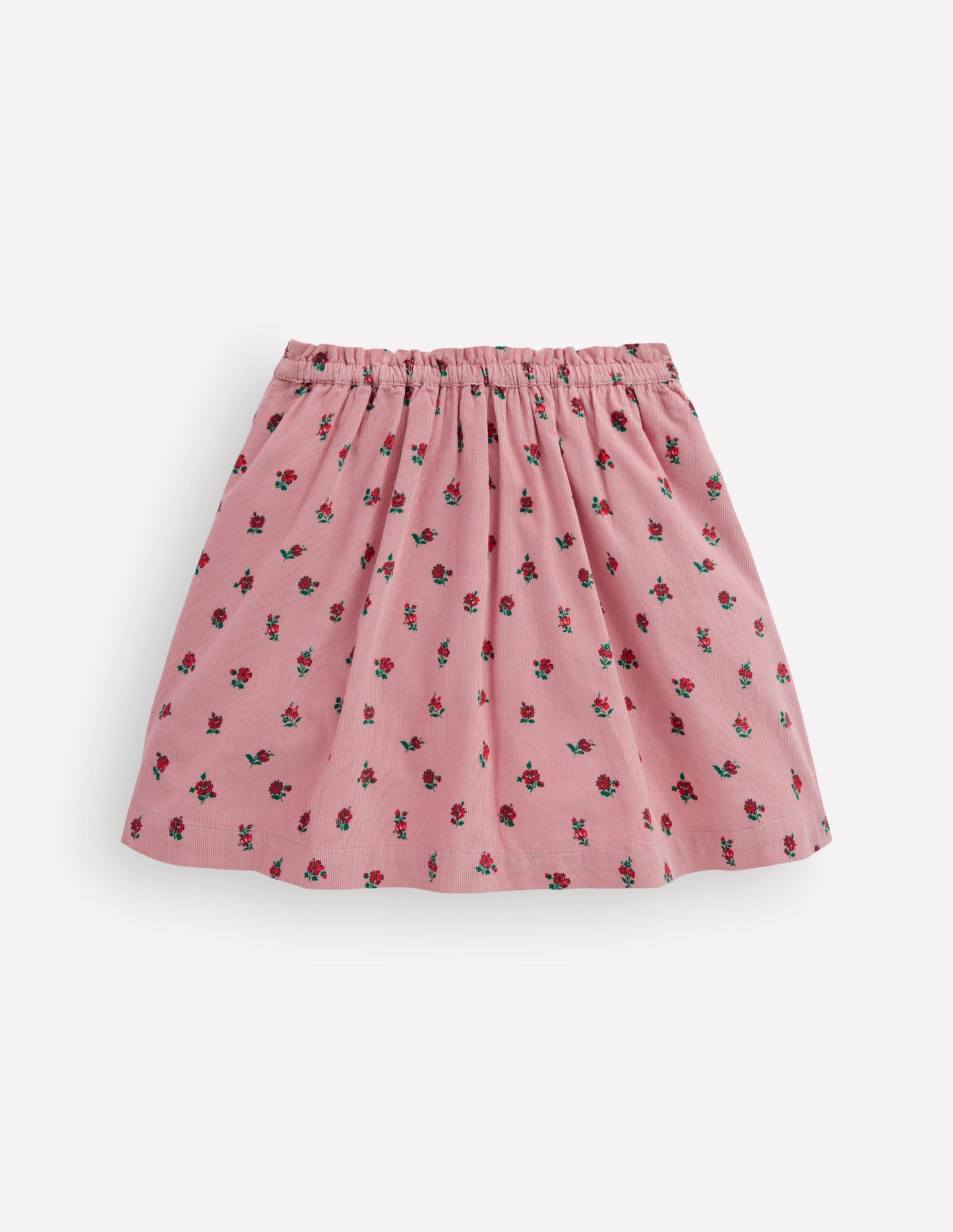Woven Button-Through Skirt-Vintage Pink Ditsy Floral